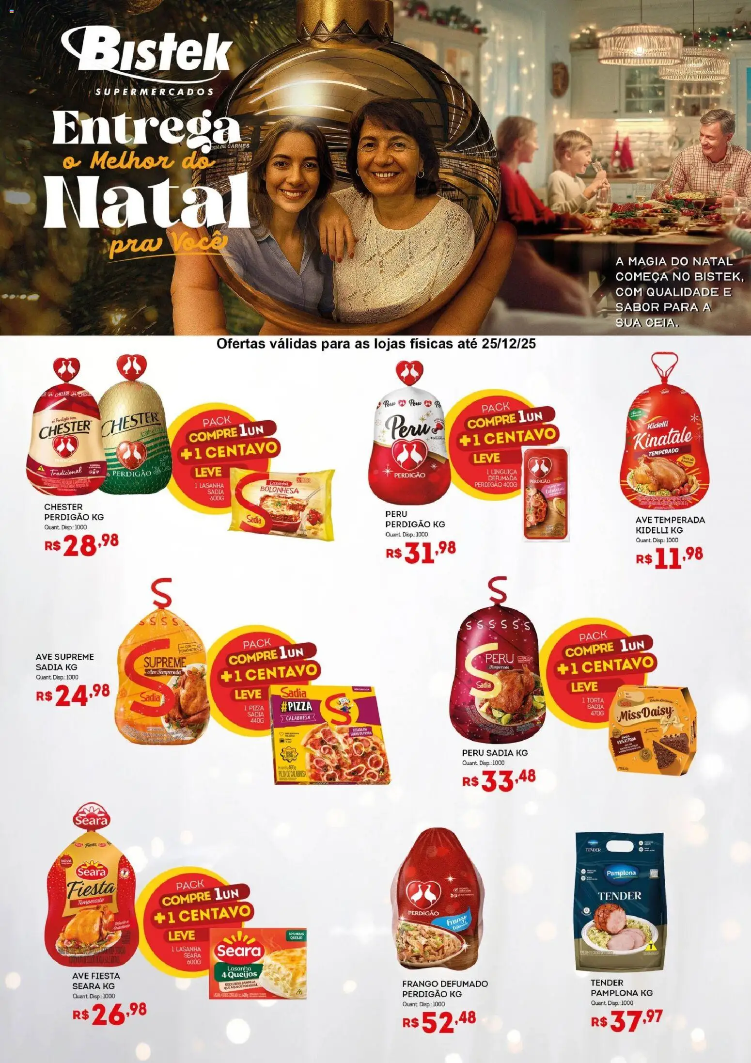 Bistek Supermercados Folheto - válido de 22.12.2025 | Página: 1 | Produtos: Pó, Pizza, Lasanha, Frango