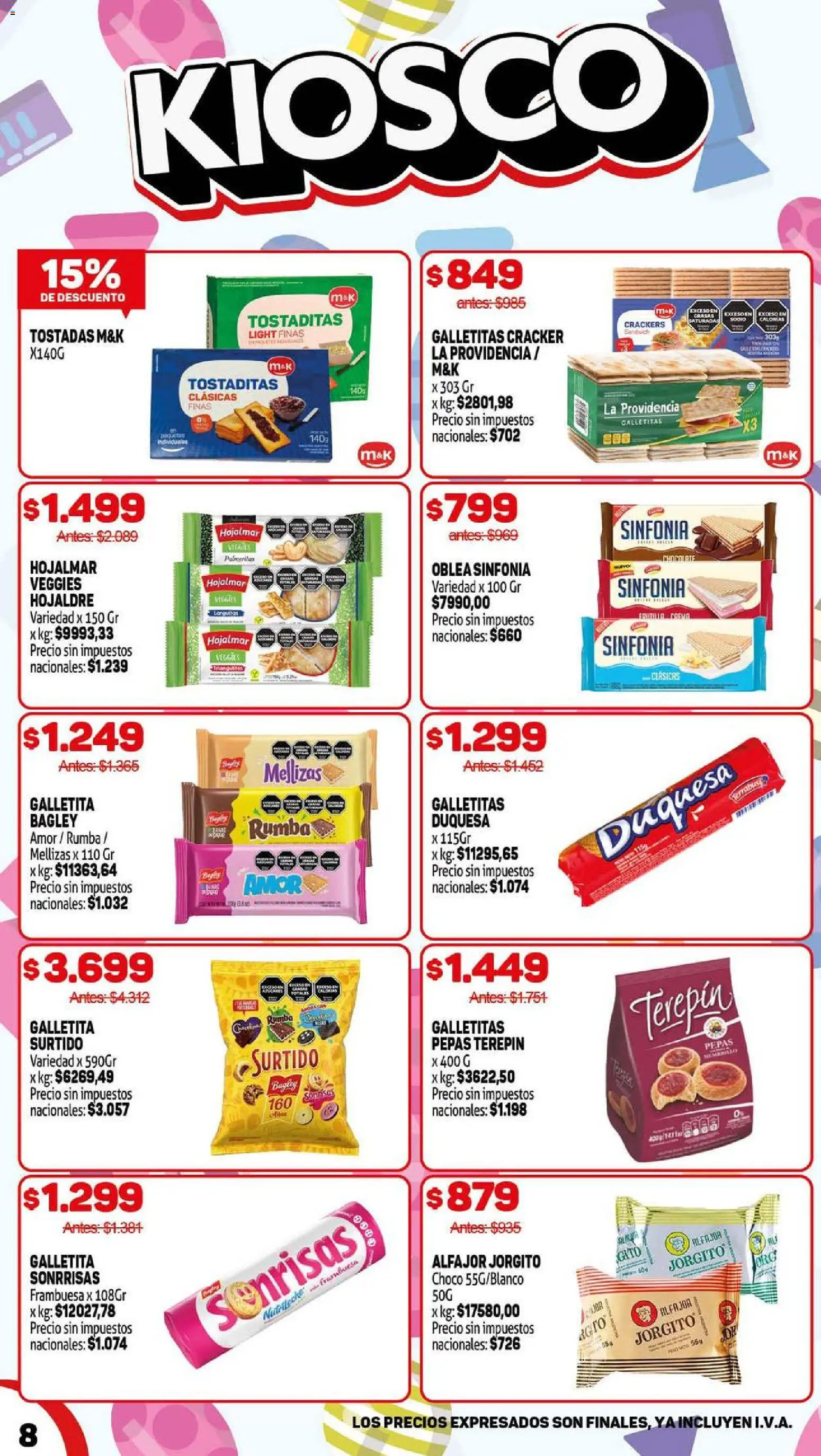 Makro ofertas │ válido desde el 26.03.2026 | Página: 8 | Productos: Galletitas, Chocolate, Alfajor