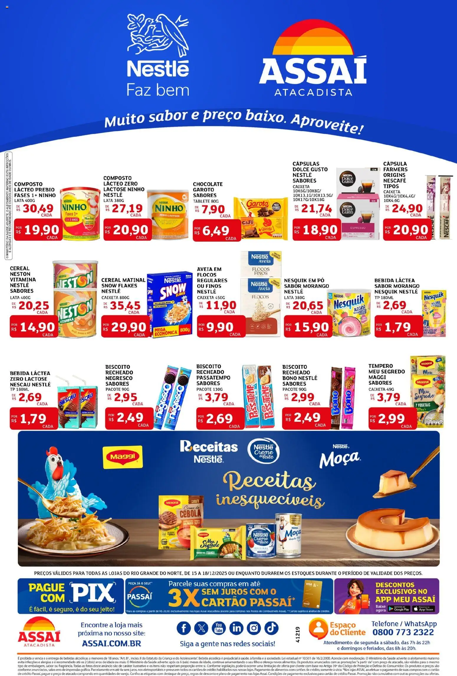 Assaí Atacadista Folheto - válido de 15.12.2025 | Página: 3 | Produtos: Caju, Chocolate, Massa, Aveia