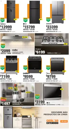 Vista previa de Home Depot catálogo, nuevo folleto de la tienda, válido en México a partir del 12.02.2026 | Página: 3 | Productos: Refrigerador, Microondas, Parrilla, Extractor