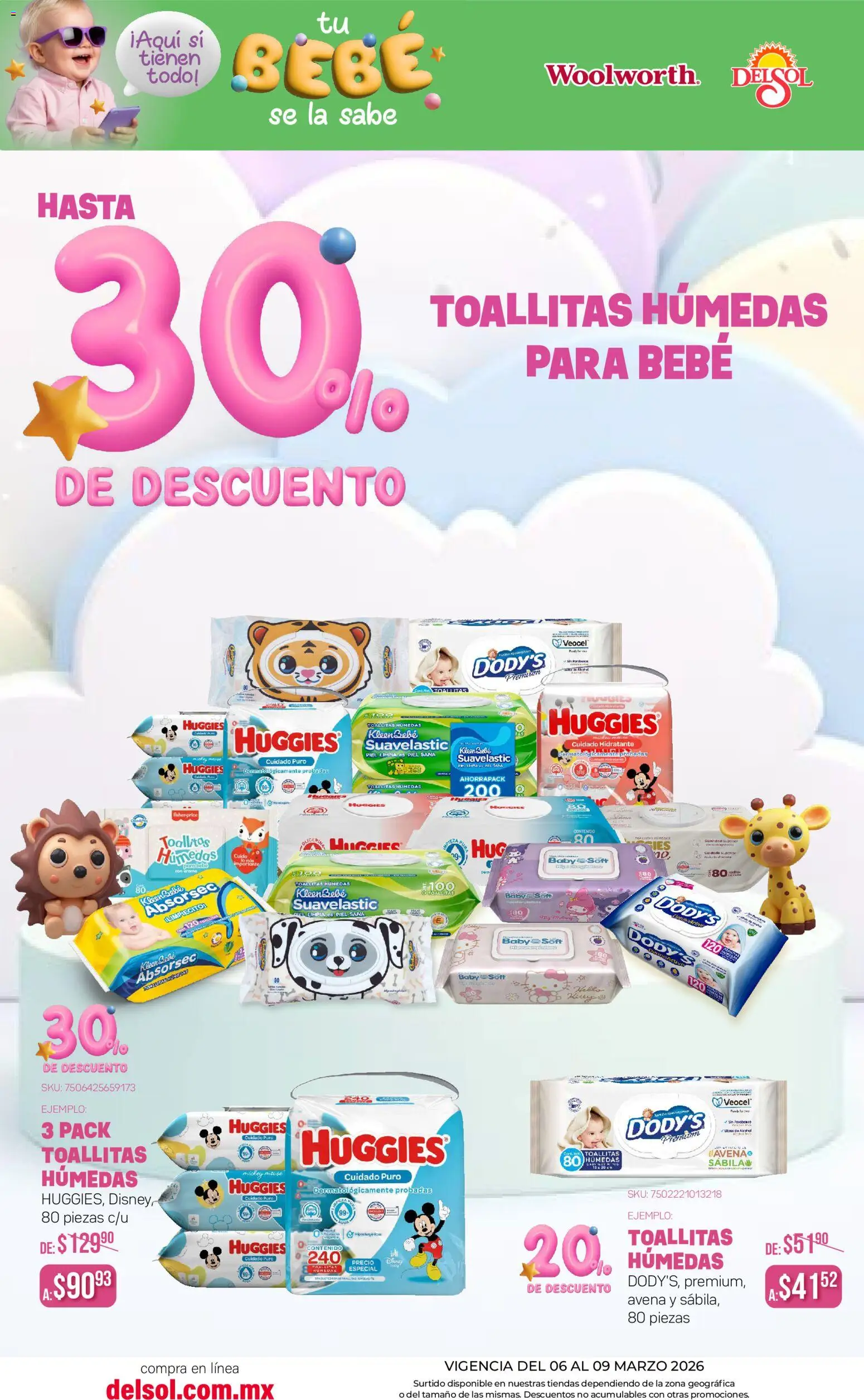 Nuevas ofertas de Del Sol y Woolworth válidas en toda la República Mexicana desde el 06.03.2026. ¡Encuentra las mejores ofertas en Del Sol y Woolworth catálogo! | Página: 3 | Productos: Avena, Toallitas húmedas, Mouse