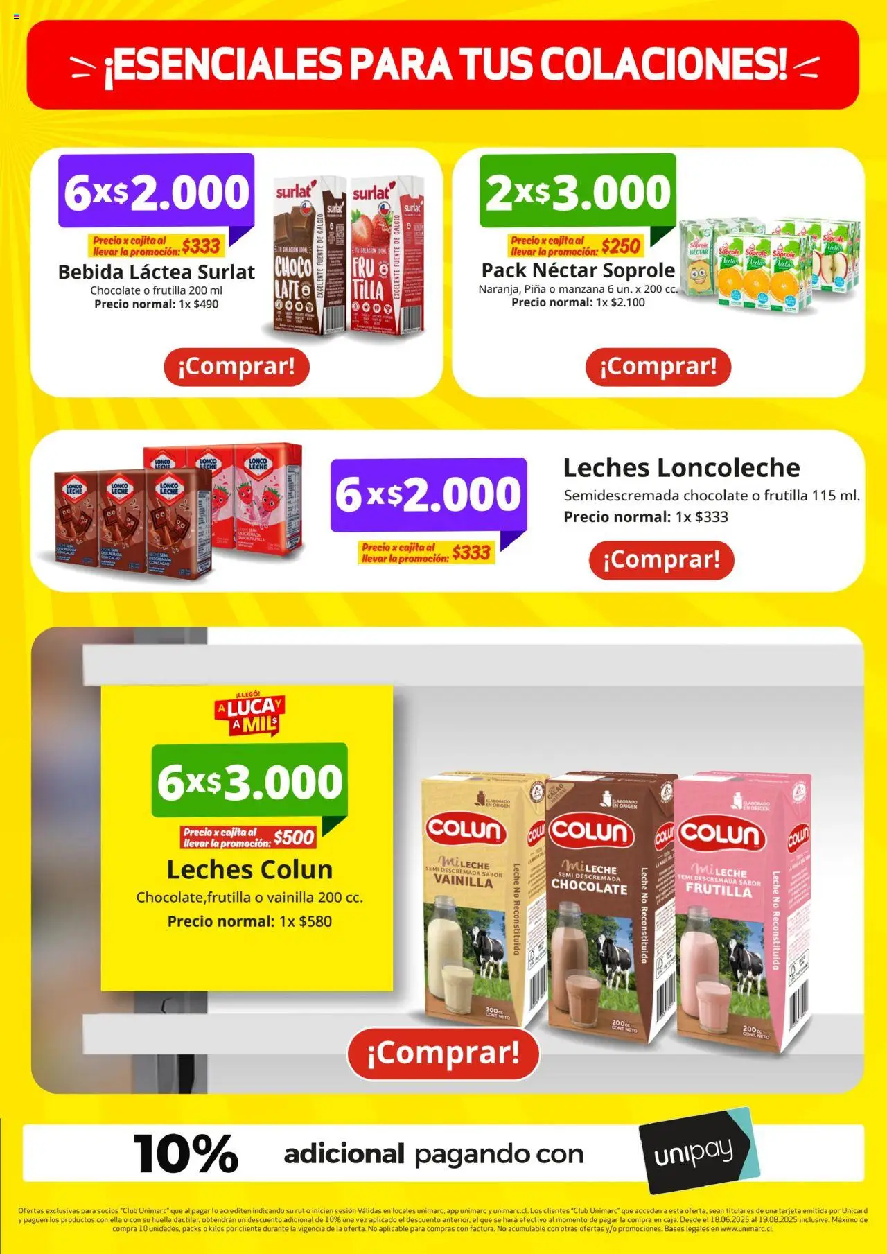 Unimarc ofertas  │ válido desde el 18.06.2025 | Página: 3 | Productos: Cacao, Leche, Frutilla, Piña