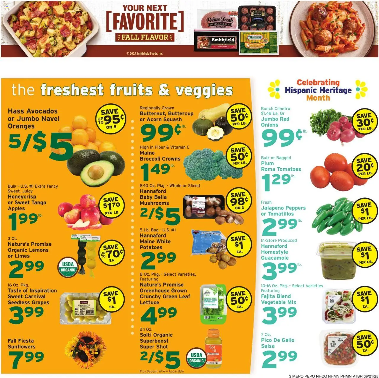 Hannaford Weekly Ad - valid from 21.09.2025 | Page: 3 | Products: Vitamin, Broccoli, Peppers, Bag