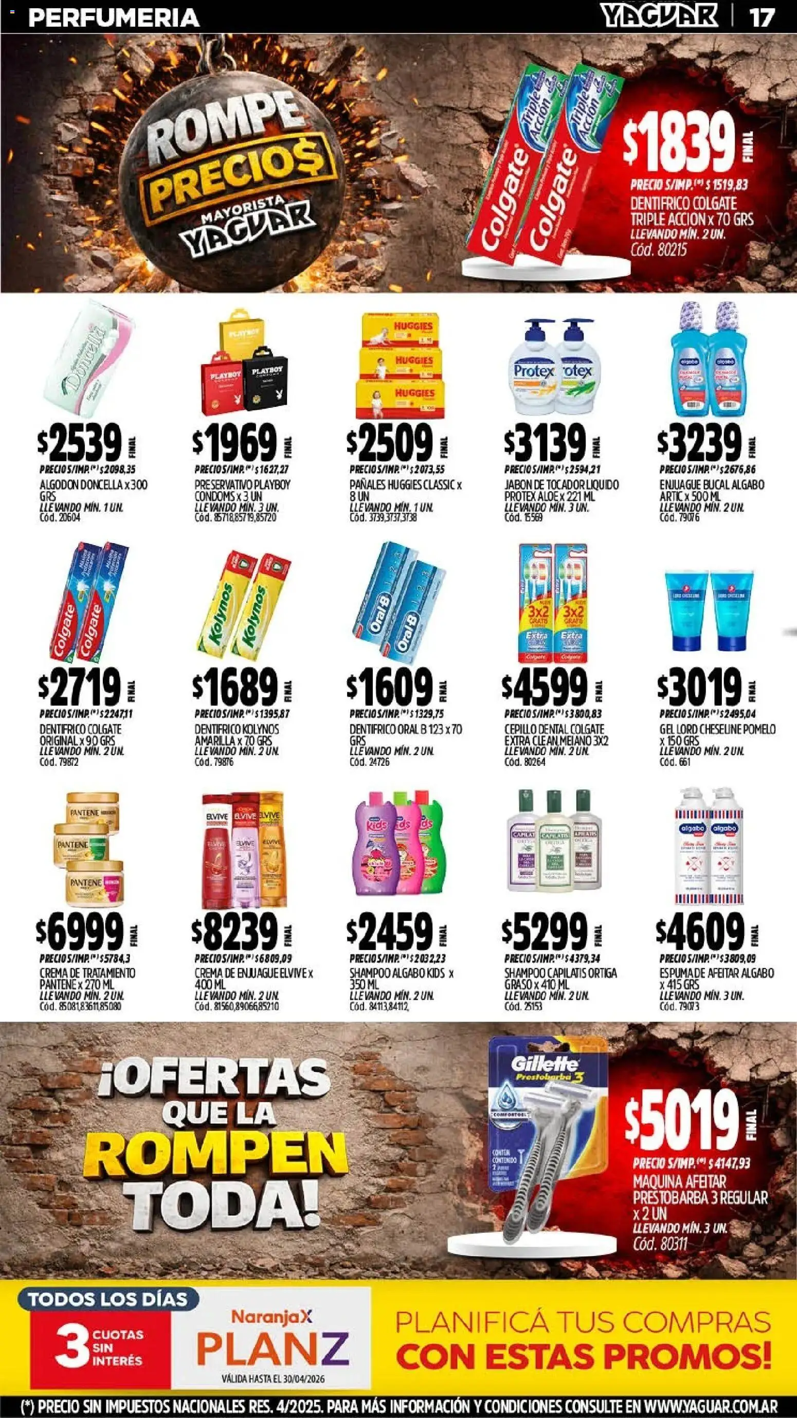 Yaguar - Oferta Semanal Misiones │ válido desde el 20.04.2026 | Página: 17 | Productos: Cepillo, Jabón, Pomelo, Pañales