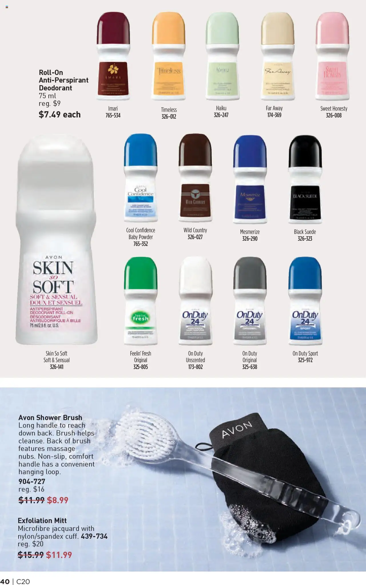 Avon flyer valid from 25.09.2025 | Page: 40 | Products: Powder, Deodorant, Antiperspirant, Shower
