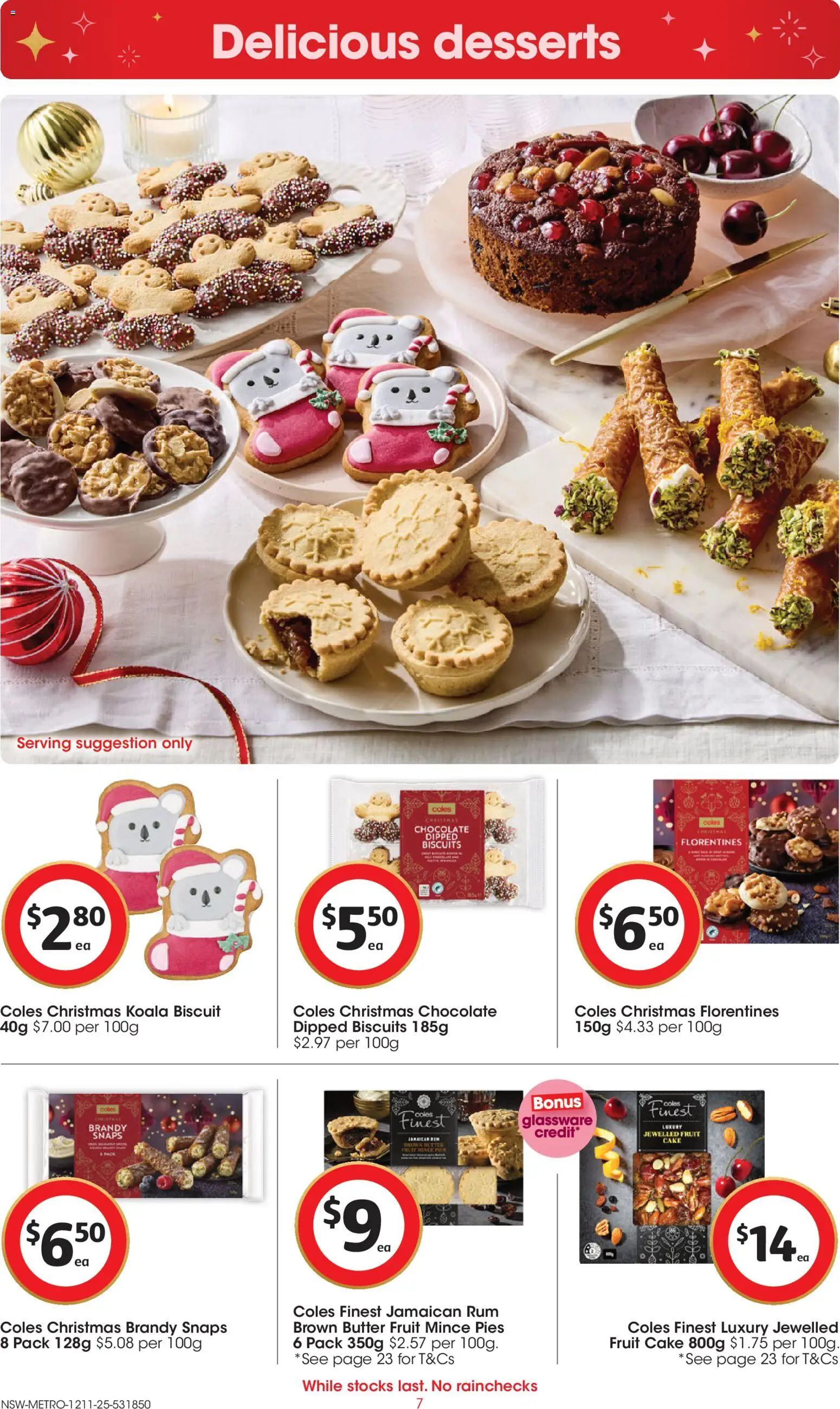 Coles catalogue - valid from 12.11.2025 | Page: 7 | Products: Butter, Chocolate, Glassware, Pies