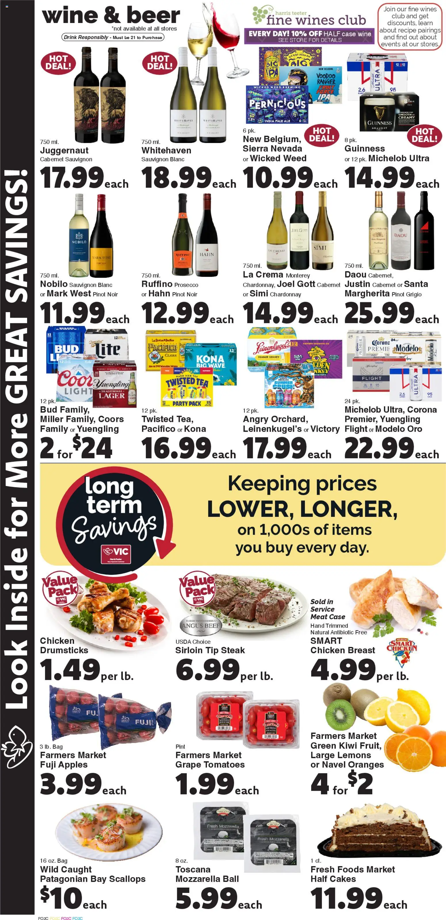 Harris Teeter Weekly Ad - SC - valid from 22.04.2026 | Page: 9 | Products: Wine, Beer, Tomatoes, Kiwi