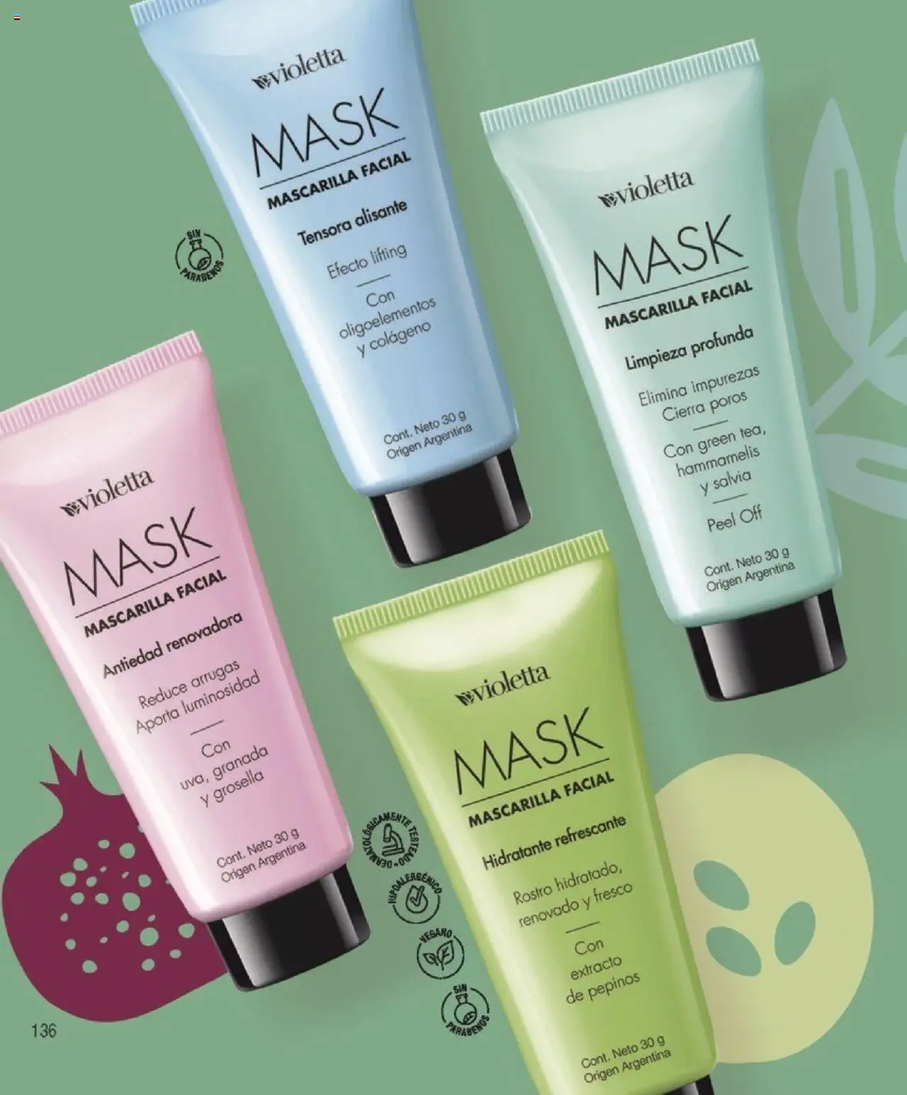 Violetta catálogo │ válido desde el 07.08.2025 | Página: 136 | Productos: Mascarilla, Té, Pepinos