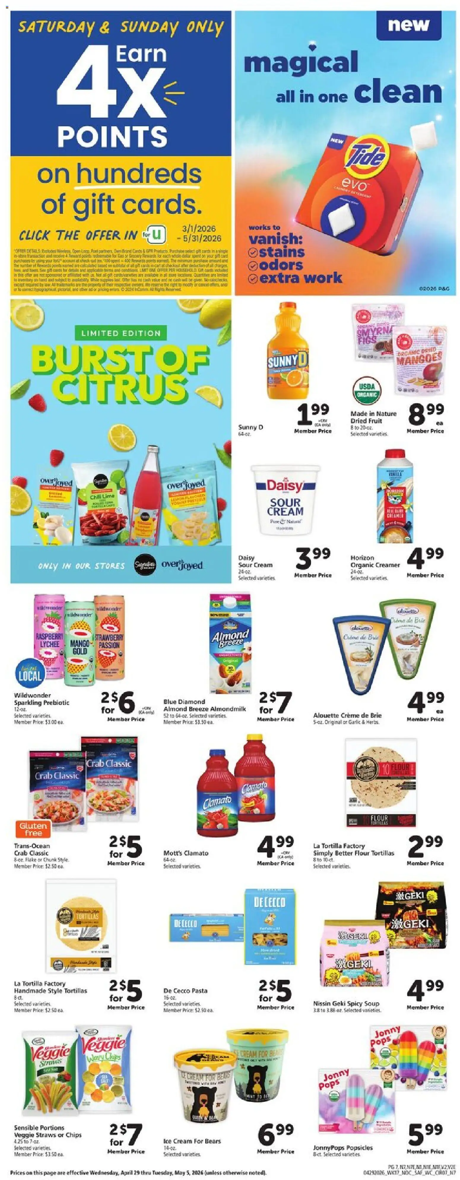 Safeway Weekly Ad - valid from 29.04.2026 | Page: 9 | Products: Chips, Ice cream, Garlic, Lime