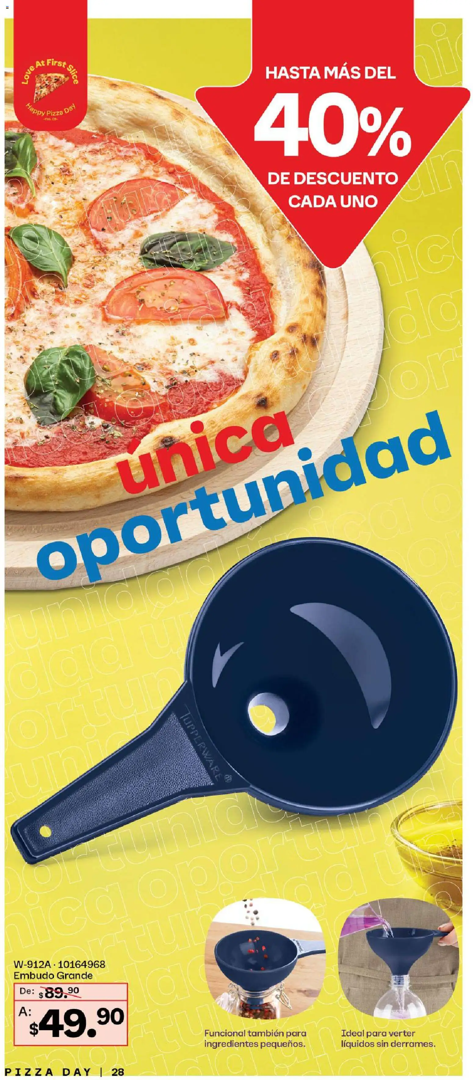 Nuevas ofertas de Tupperware válidas en toda la República Mexicana desde el 26.01.2026. ¡Encuentra las mejores ofertas en Tupperware catálogo! | Página: 28 | Productos: Pizza
