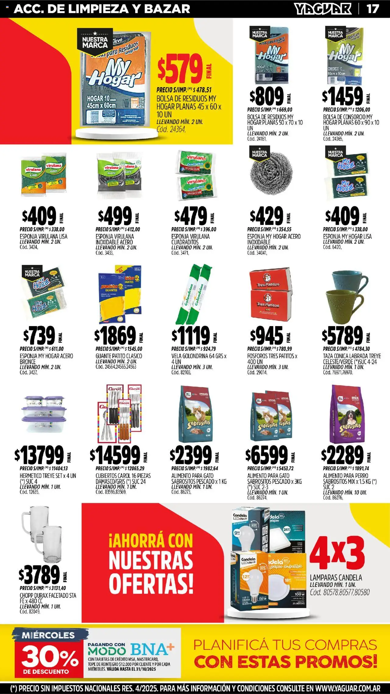 Yaguar - Neuquén │ válido desde el 20.10.2025 | Página: 17 | Productos: Vela, Bolsa, Guante, Esponja