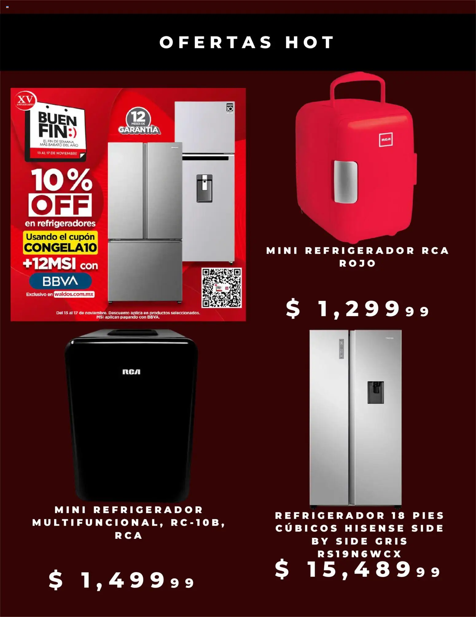 Nuevas ofertas de Waldo's válidas en toda la República Mexicana desde el 13.11.2025. ¡Encuentra las mejores ofertas en Waldo's Buen Fin! | Página: 4 | Productos: Refrigerador