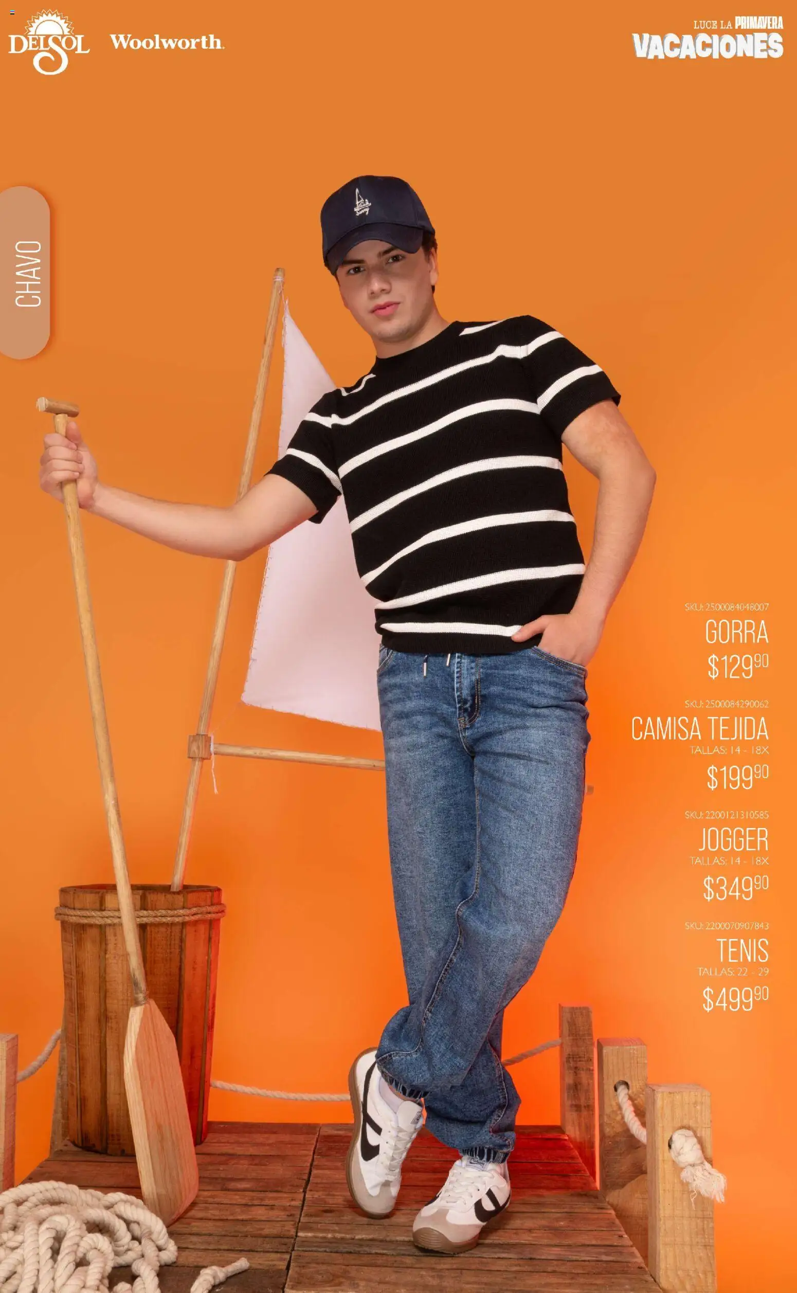 Nuevas ofertas de Del Sol y Woolworth válidas en toda la República Mexicana desde el 19.03.2026. ¡Encuentra las mejores ofertas en Del Sol y Woolworth catálogo Vacaciones 2026 ! | Página: 16 | Productos: Tenis, Gorra, Camisa