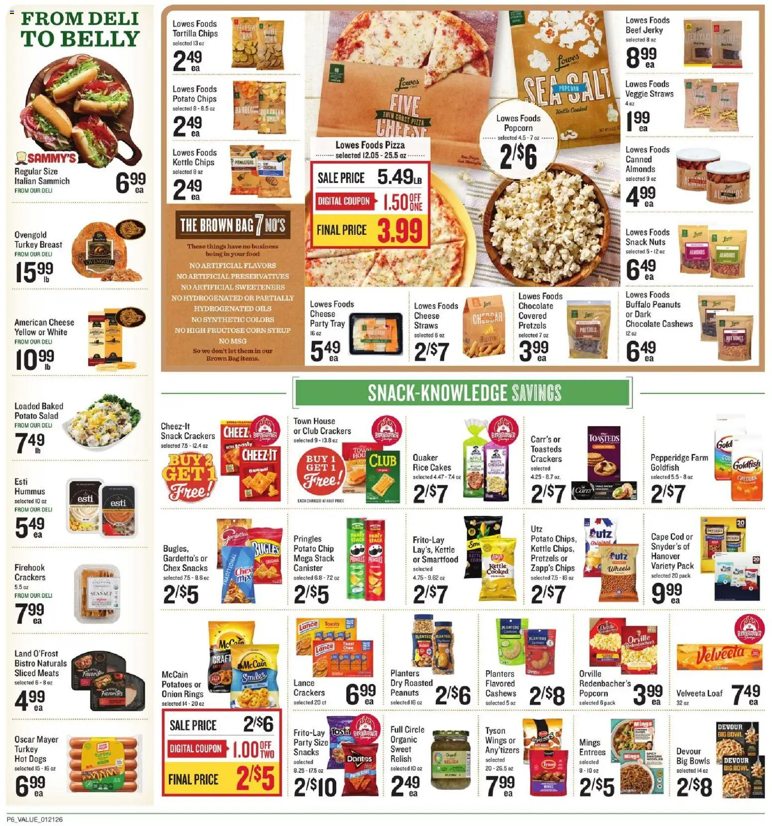 Lowes Foods Weekly Ad - valid from 21.01.2026 | Page: 7 | Products: Chocolate, Salad, Onion, Bag