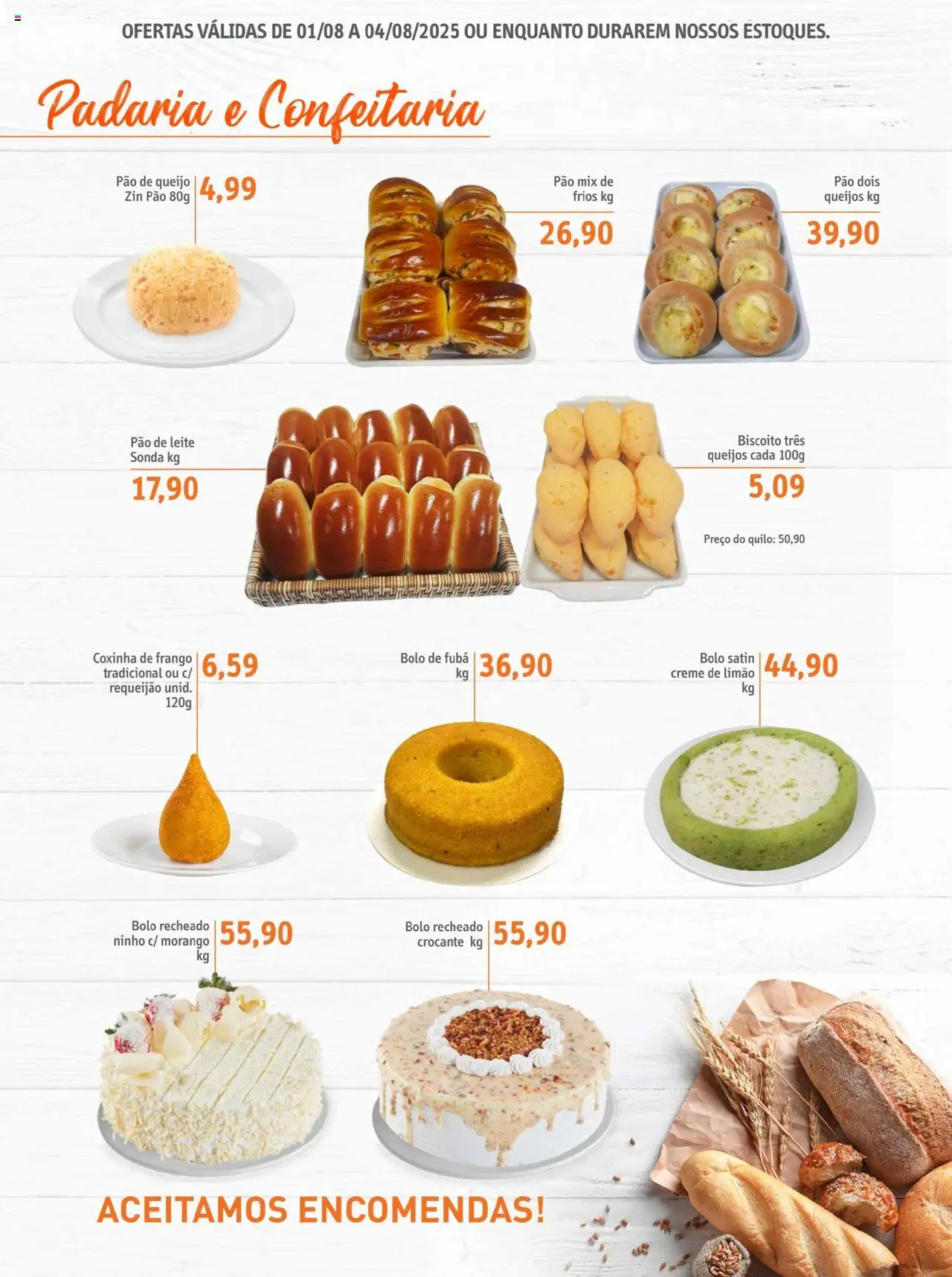 Sonda Folheto - válido de 01.08.2025 | Página: 4 | Produtos: Fubá, Pão, Bolo, Creme