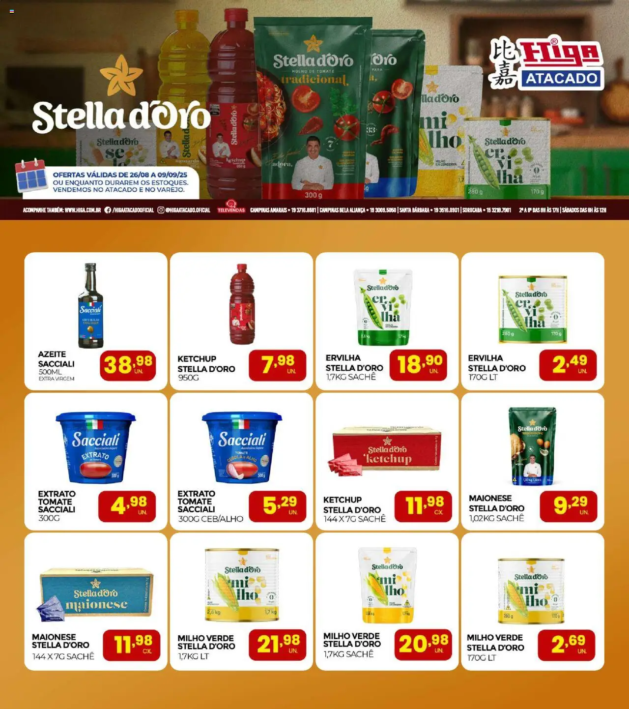 Higa Atacado Folheto - válido de 26.08.2025 | Página: 1 | Produtos: Ervilha, Ketchup, Maionese, Azeite