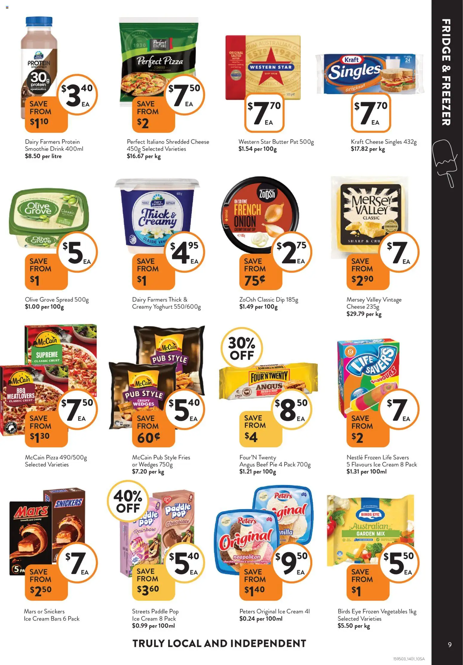 Foodworks catalogue - valid from 14.01.2026 | Page: 9 | Products: Pizza, Cream, Ice cream, Vegetables