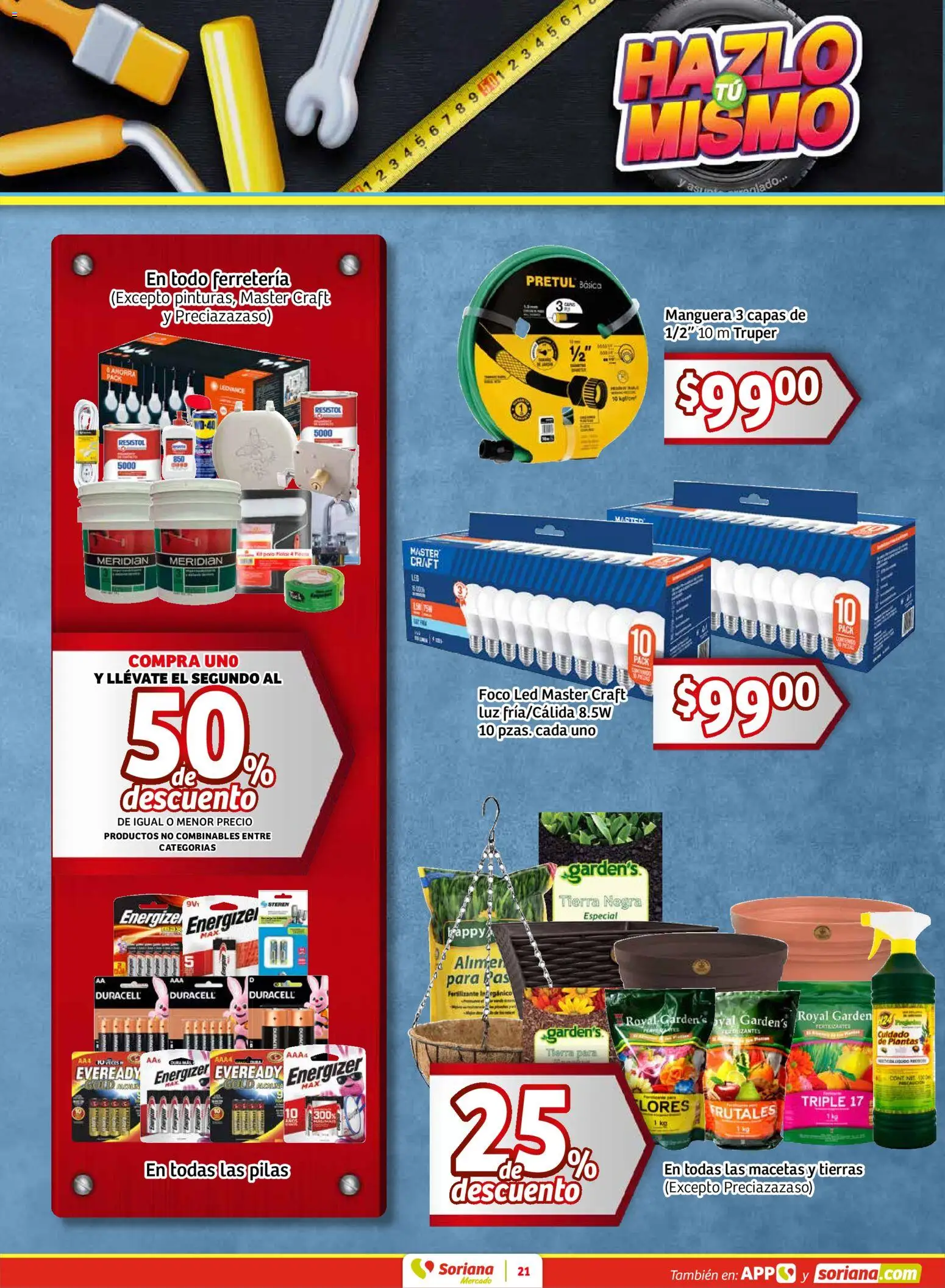 Nuevas ofertas de Soriana válidas en toda la República Mexicana desde el 12.02.2026. ¡Encuentra las mejores ofertas en Soriana - Pesito Valedor Mercado: Camp, Chia, Oax, Q. Roo, Tab, Yuc! | Página: 29 | Productos: Manguera, Foco, Pilas