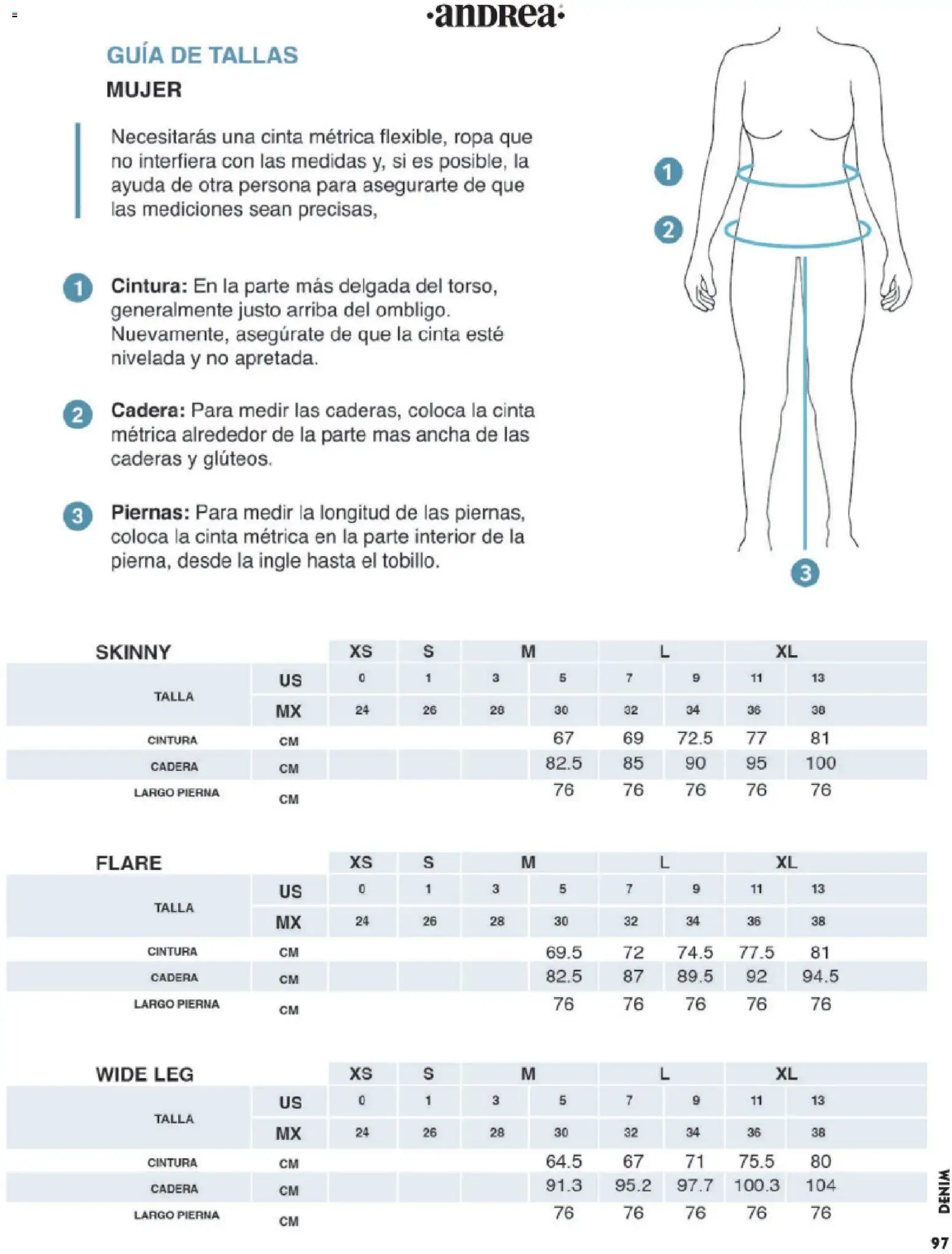 Nuevas ofertas de Andrea válidas en toda la República Mexicana desde el 25.01.2026. ¡Encuentra las mejores ofertas en Andrea catálogo Vestir! | Página: 97 | Productos: Cinta, Ropa, Cinta métrica