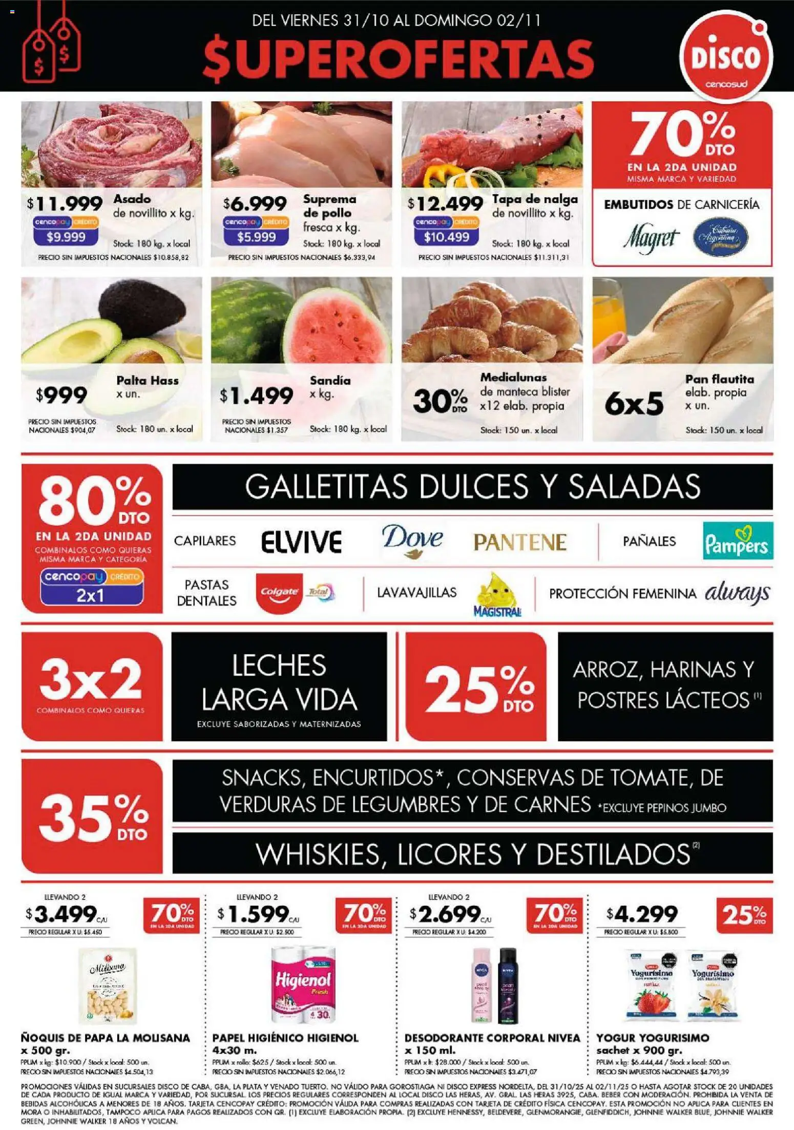 Disco ofertas │ válido desde el 31.10.2025 | Página: 1 | Productos: Papa, Palta, Pan, Pepinos
