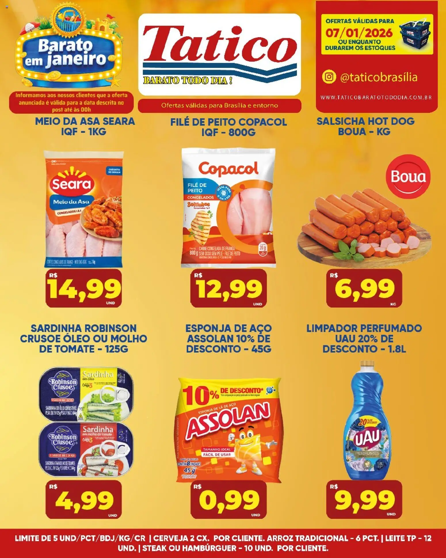 Tatico Folheto - válido de 08.01.2026 | Página: 30 | Produtos: Leite, Óleo, Carne, Frango