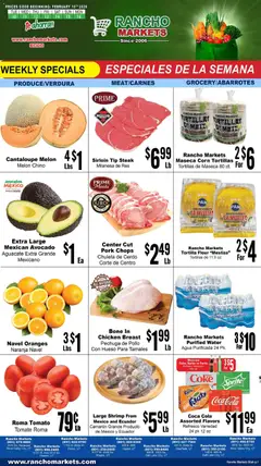 Preview of Rancho Markets weekly ads valid from 10.02.2026