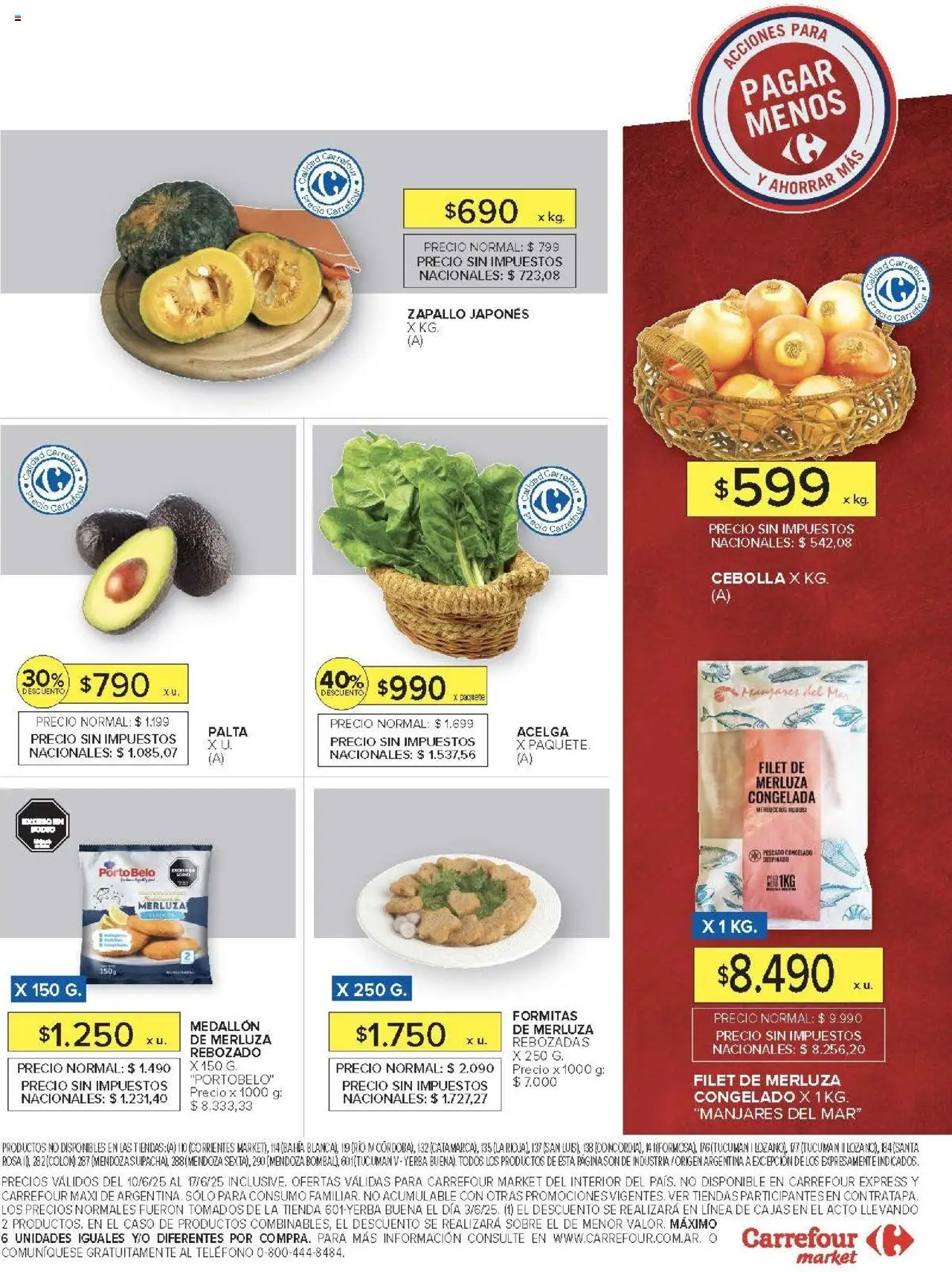 Carrefour Market catálogo - Córdoba │ válido desde el 10.06.2025 | Página: 15 | Productos: Cebolla, Zapallo, Pescado, Palta