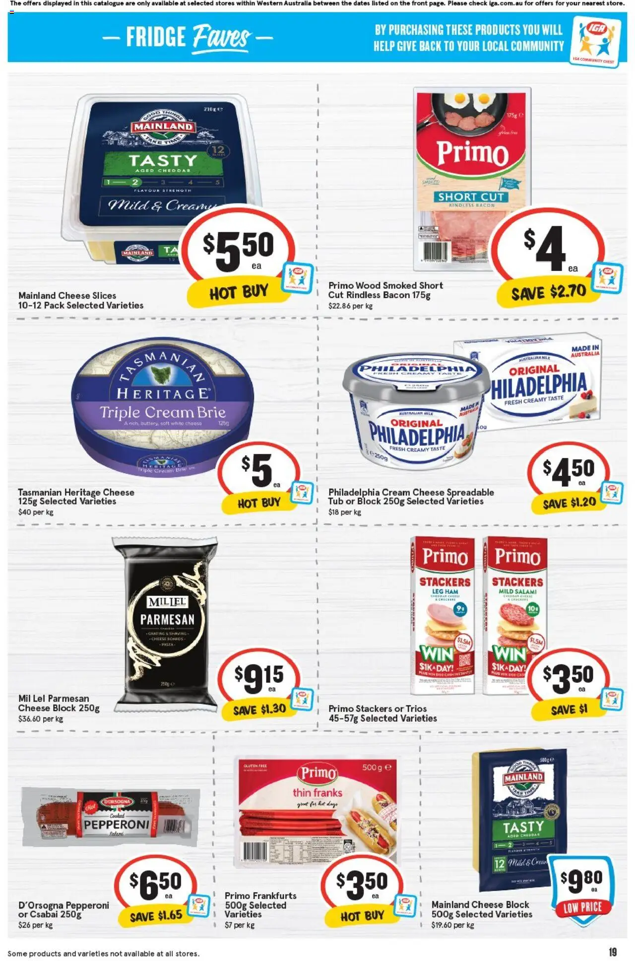 IGA catalogue - valid from 20.08.2025 | Page: 19 | Products: Bacon, Ham, Pasta, Fridge
