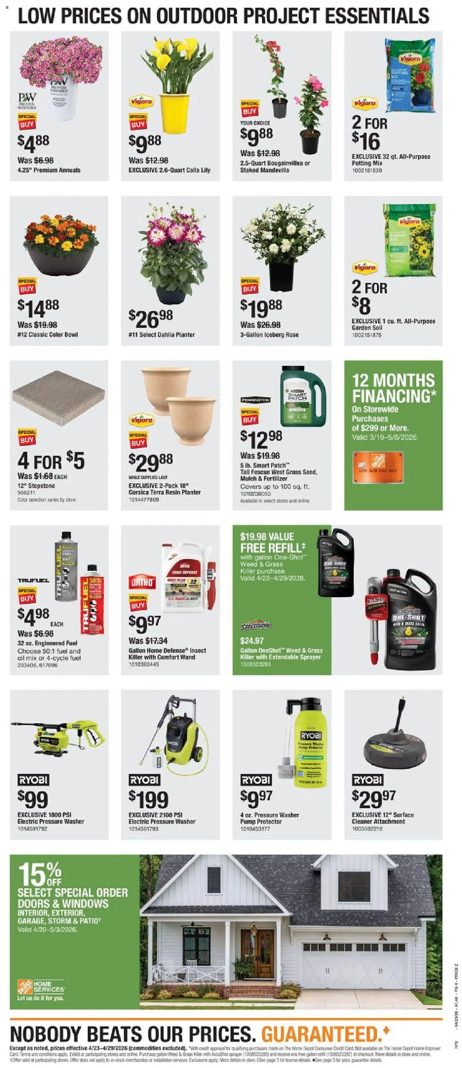 Home Depot Local Ad - valid from 23.04.2026 | Page: 4 | Products: Pump, Oil, Washer