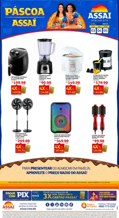 Assaí Atacadista ofertas - RR - Pré-Visualização do folheto da loja Assaí Atacadista, válido de 03.04.2026 | Página: 1 | Produtos: Liquidificador, Caixa, Xícaras, Bebida