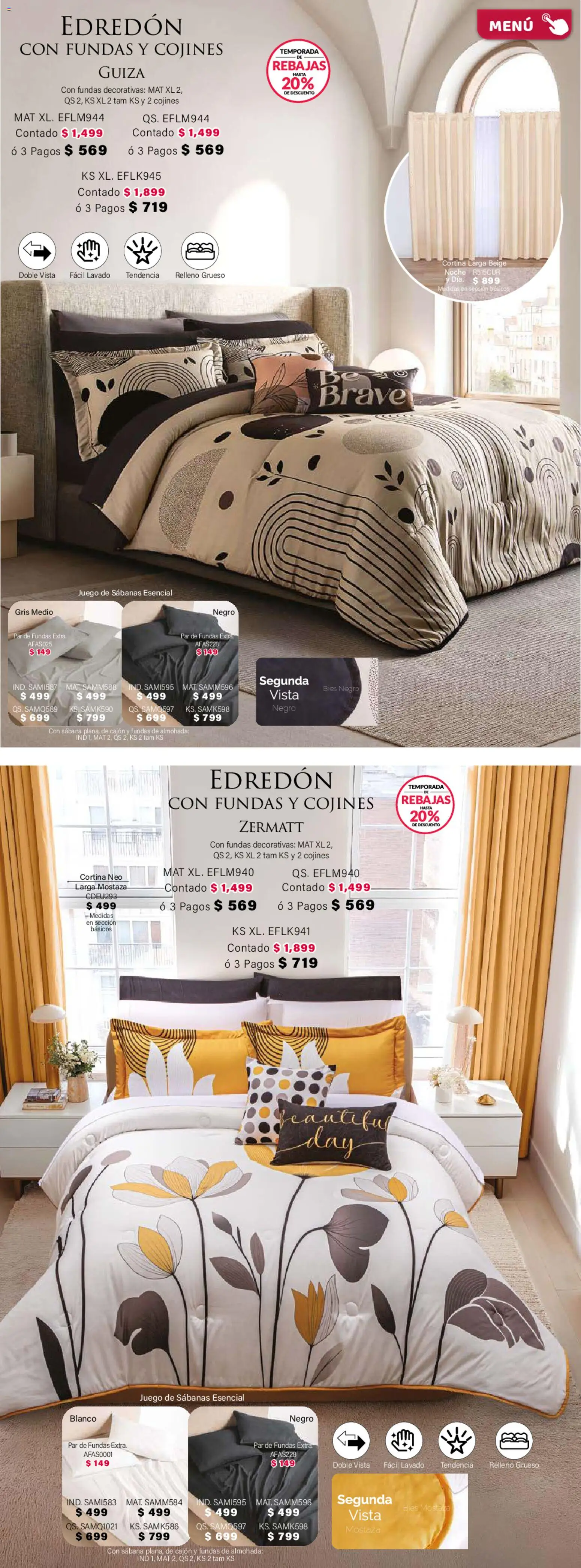 Nuevas ofertas de Colchas Concord válidas en toda la República Mexicana desde el 01.02.2026. ¡Encuentra las mejores ofertas en Colchas Concord catálogo! | Página: 6 | Productos: Mostaza, Juego, Almohada, Sabanas