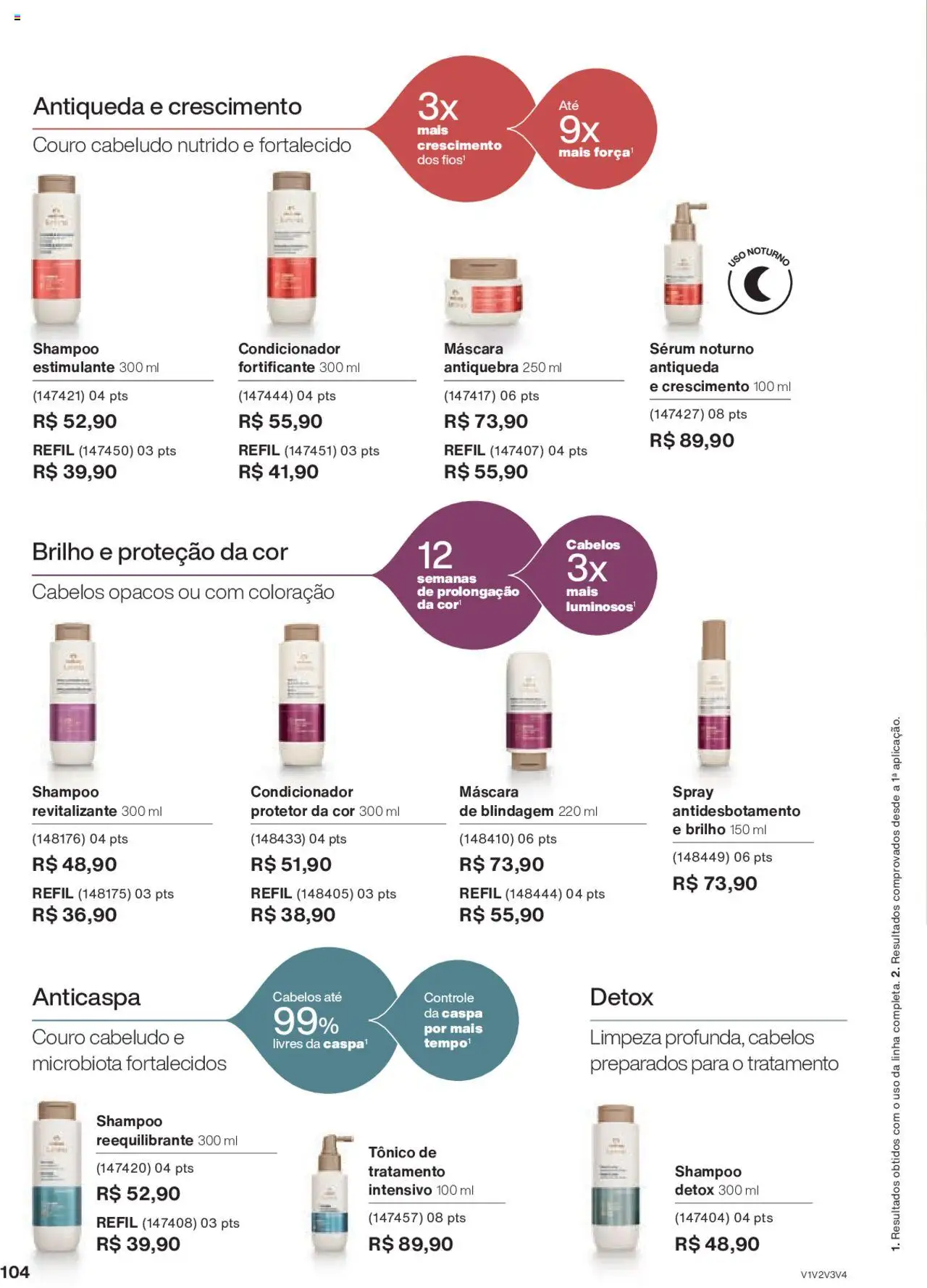 Natura Folheto - válido de 15.06.2025 | Página: 104 | Produtos: Shampoo, Tônico, Condicionador, Sérum