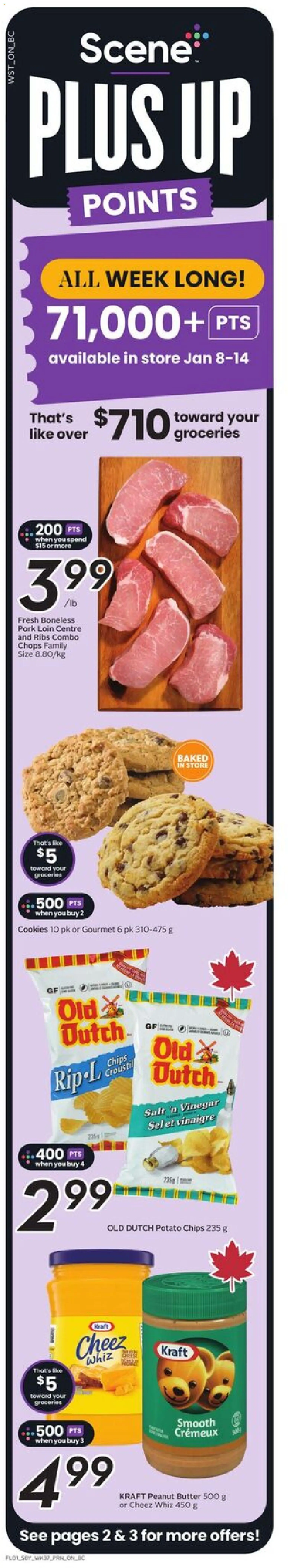 Safeway flyer valid from 08.01.2026 | Page: 2 | Products: Chips, Cookies, Butter, Pork