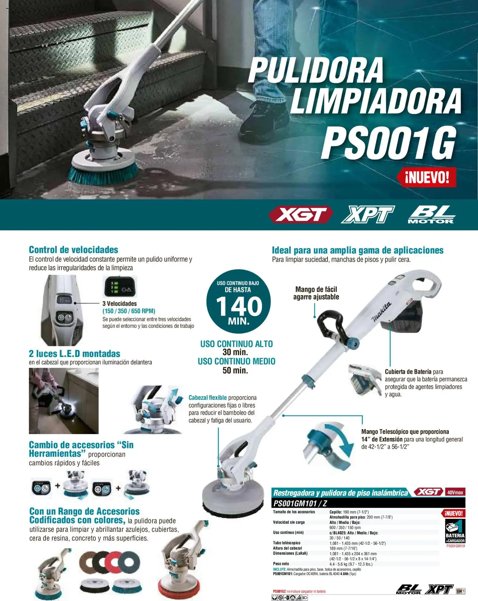 Nuevas ofertas de Makita válidas en toda la República Mexicana desde el 01.12.2025. ¡Encuentra las mejores ofertas en Makita catálogo Aspiradoras! | Página: 11 | Productos: Extensión, Cepillo, Mango, Flexible