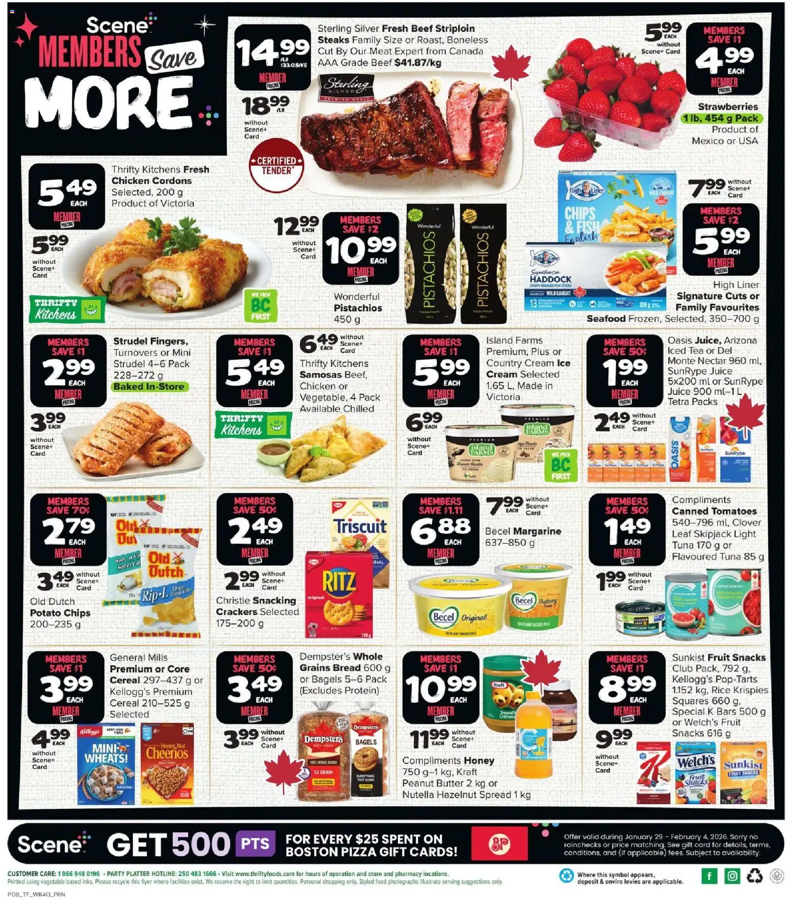 Thrifty Foods flyer valid from 29.01.2026 | Page: 2 | Products: Rice, Strawberries, Butter, Bread
