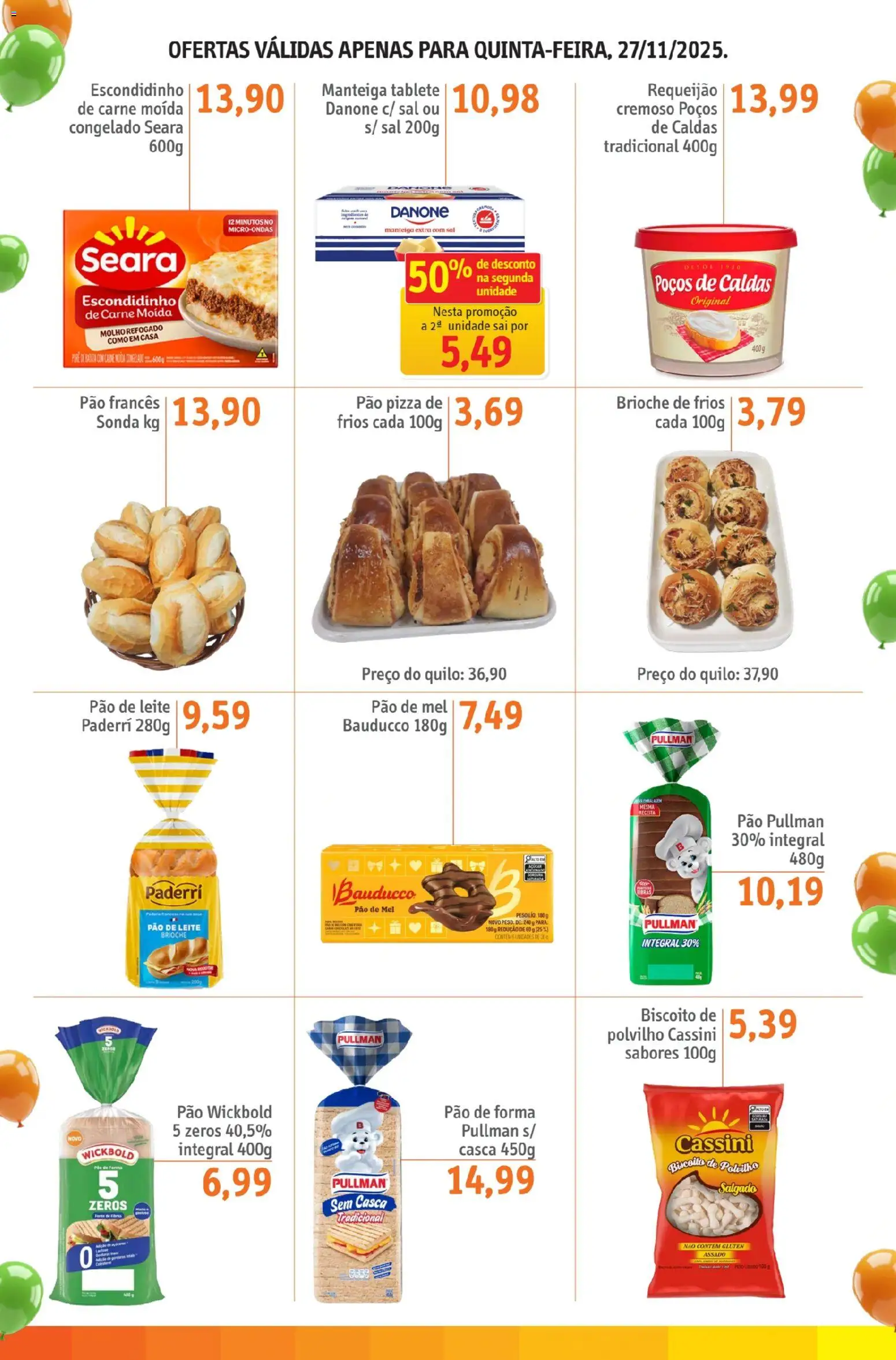 Sonda Folheto - válido de 27.11.2025 | Página: 2 | Produtos: Polvilho, Pão, Carne, Carne moída