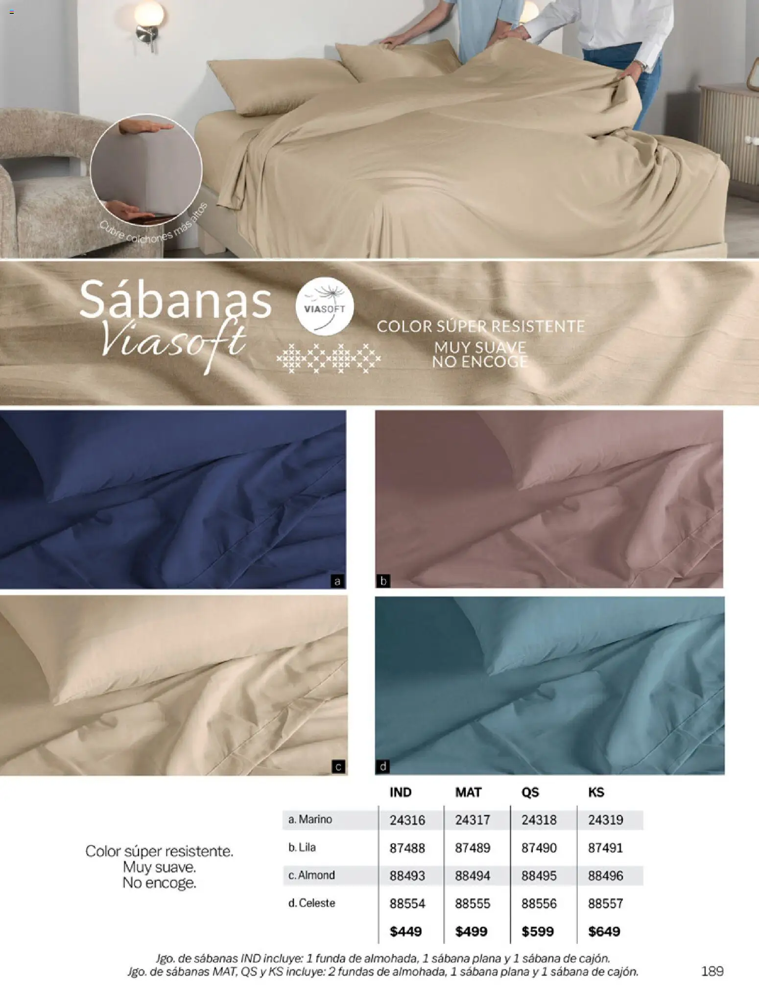 Nuevas ofertas de Vianney válidas en toda la República Mexicana desde el 06.03.2026. ¡Encuentra las mejores ofertas en Vianney catálogo Tu hogar, nuestra pasión! | Página: 191 | Productos: Funda, Sabanas