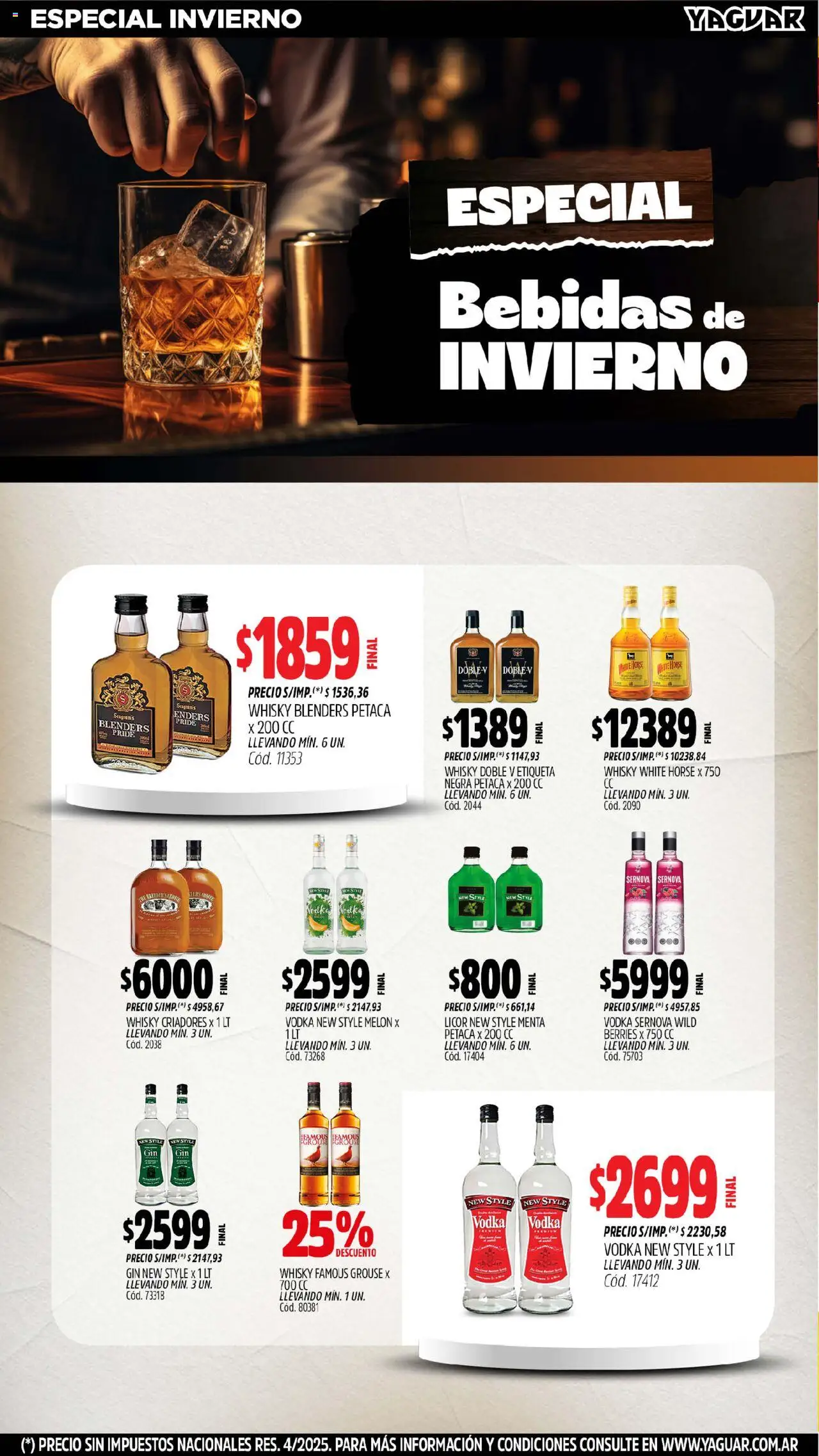 Yaguar - Trelew │ válido desde el 04.08.2025 | Página: 4 | Productos: Vodka, Whisky, Melón, Gin
