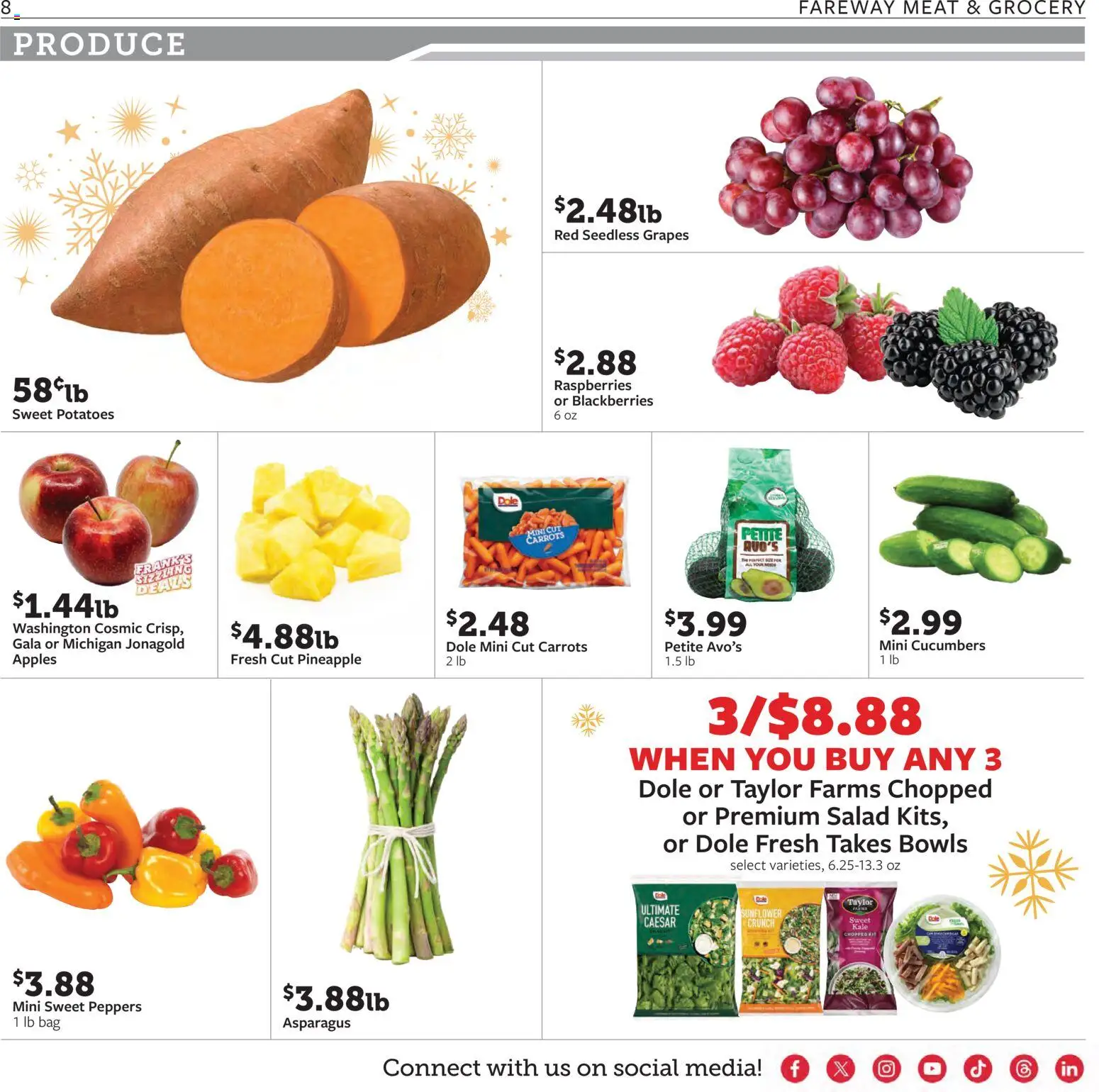 Fareway Weekly Ad - valid from 15.12.2025 | Page: 8 | Products: Asparagus, Peppers, Pineapple, Grapes