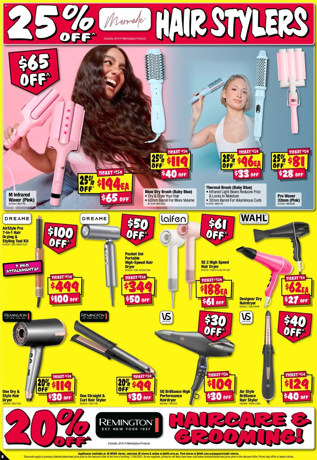 JB Hi-Fi catalogue - valid from 25.09.2025 | Page: 8 | Products: Light, Brush, Hair styler, Hair dryer