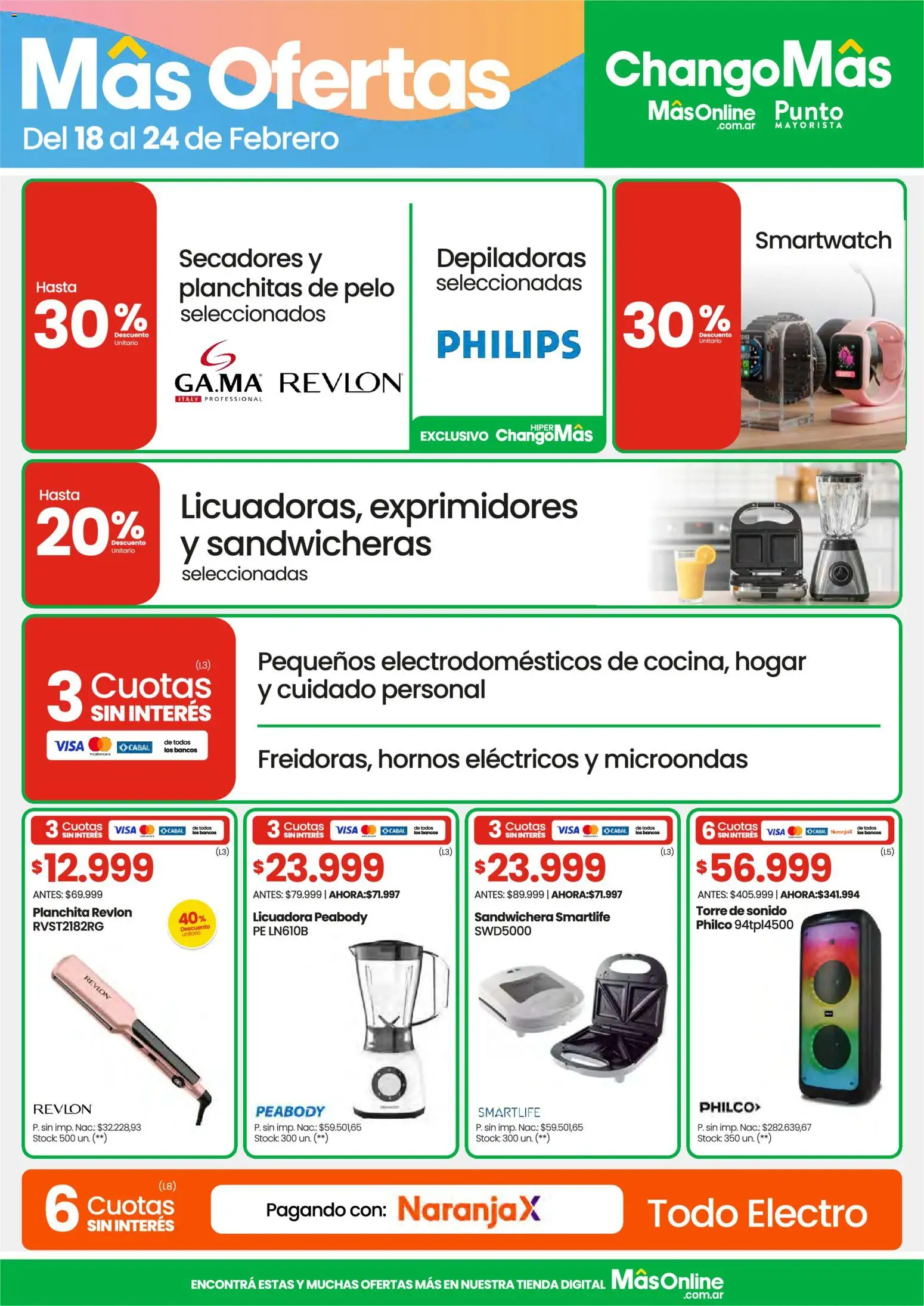 Punto Mayorista catálogo │ válido desde el 18.02.2026 | Página: 15 | Productos: Banco, Sandwichera, Microondas, Licuadora