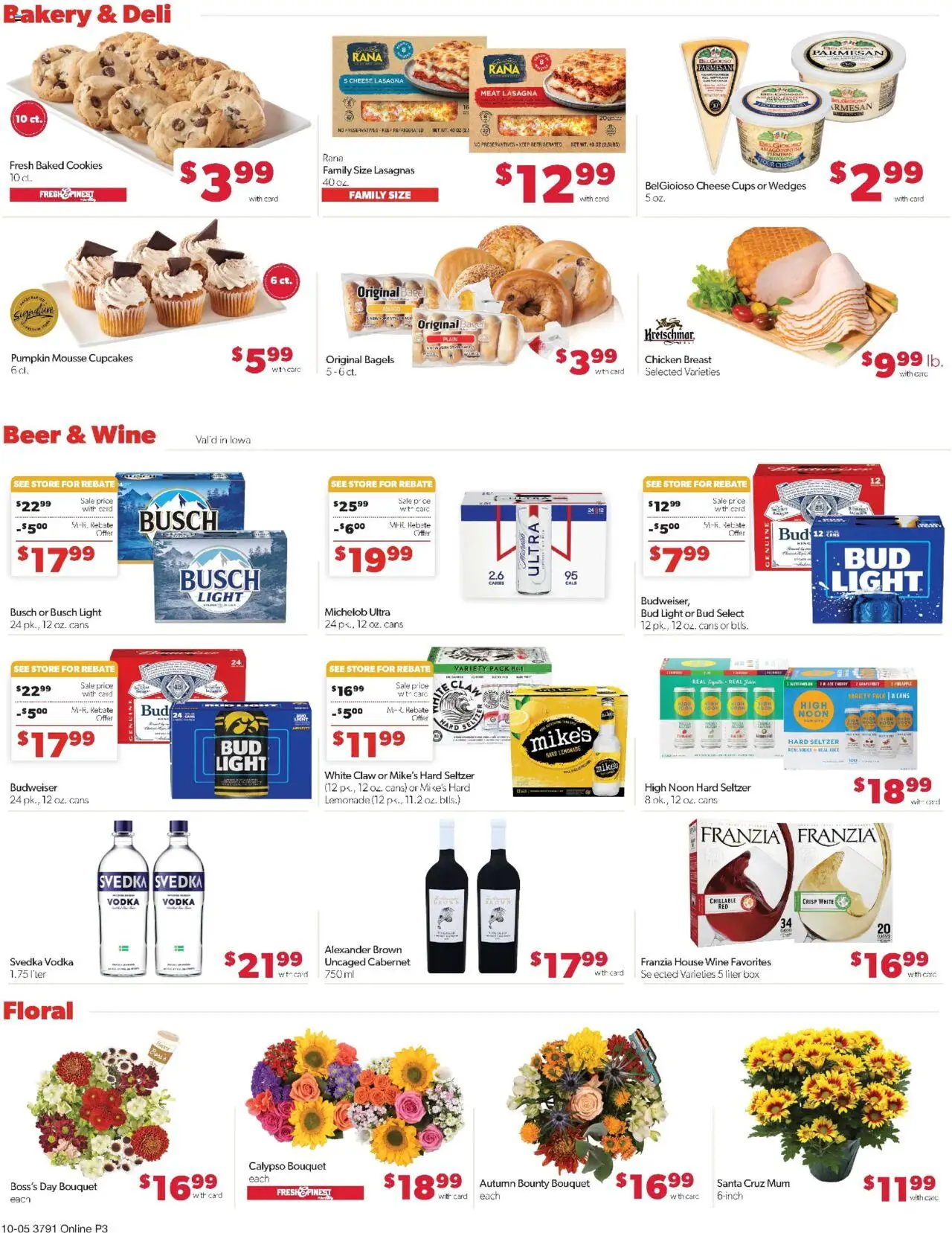 Family Fare Weekly Ad - IA - valid from 05.10.2025 | Page: 10 | Products: Box, Cheese, Juice, Beer