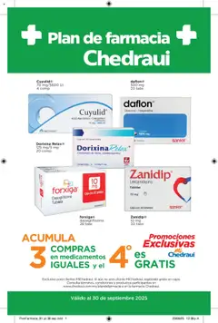 Vista previa de Chedraui folleto Planfarmacia 2025, nuevo folleto de la tienda, válido en México a partir del 01.07.2025