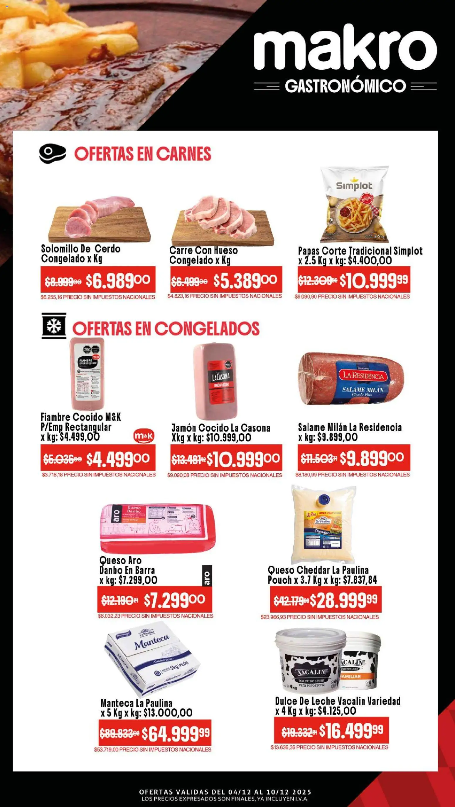 Makro ofertas │ válido desde el 04.12.2025 | Página: 2 | Productos: Manteca, Queso, Salame, Cerdo