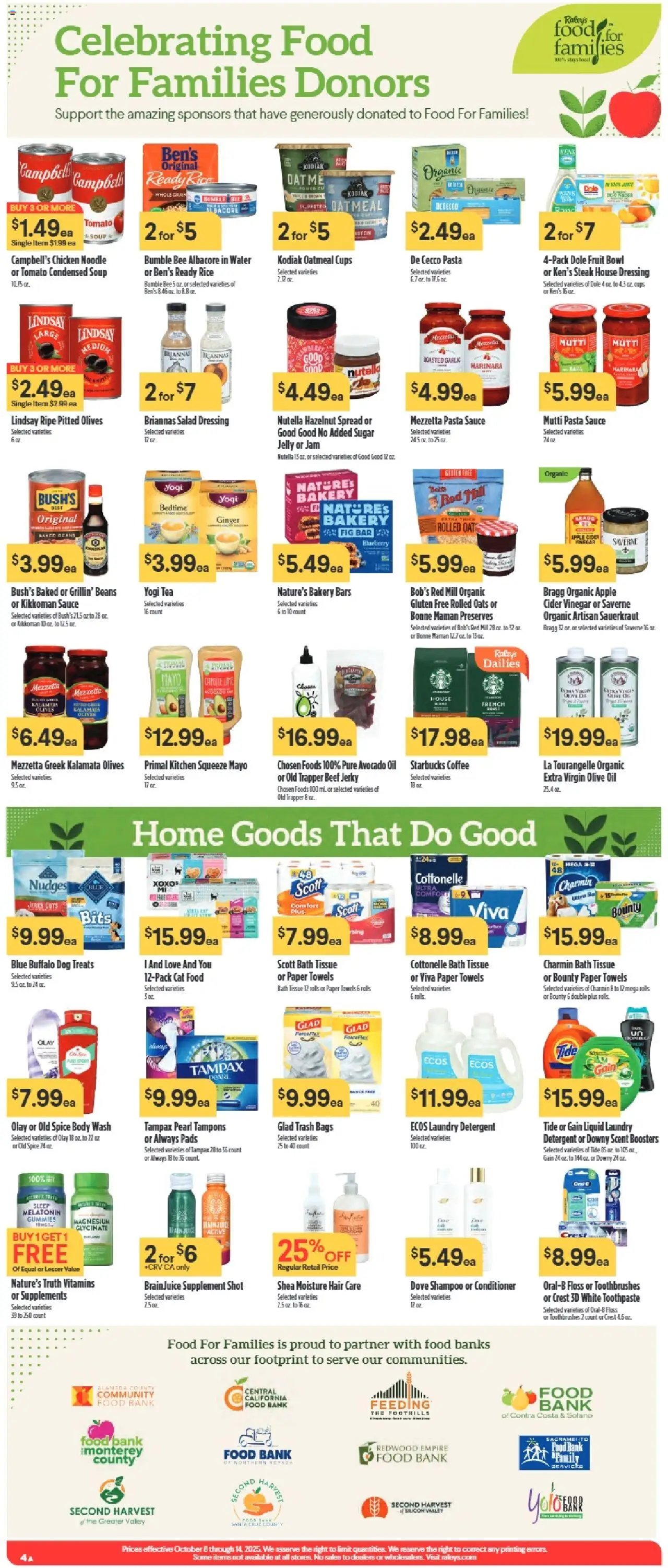 Raley's Weekly Ad - valid from 08.10.2025 | Page: 4 | Products: Magnesium, Ginger, Oil, Salad
