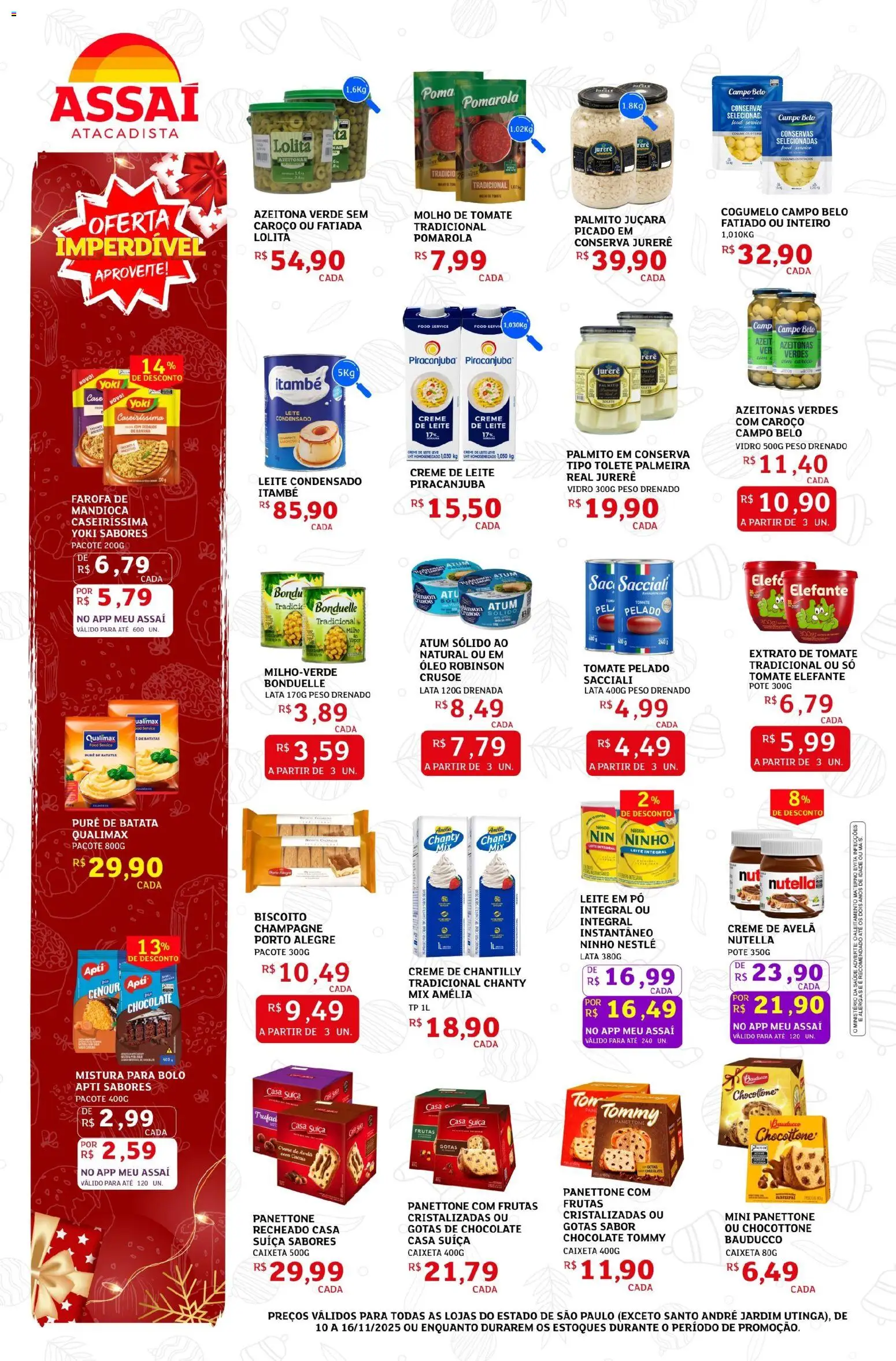 Assaí Atacadista Folheto - válido de 10.11.2025 | Página: 2 | Produtos: Azeitonas, Palmito, Óleo, Atum