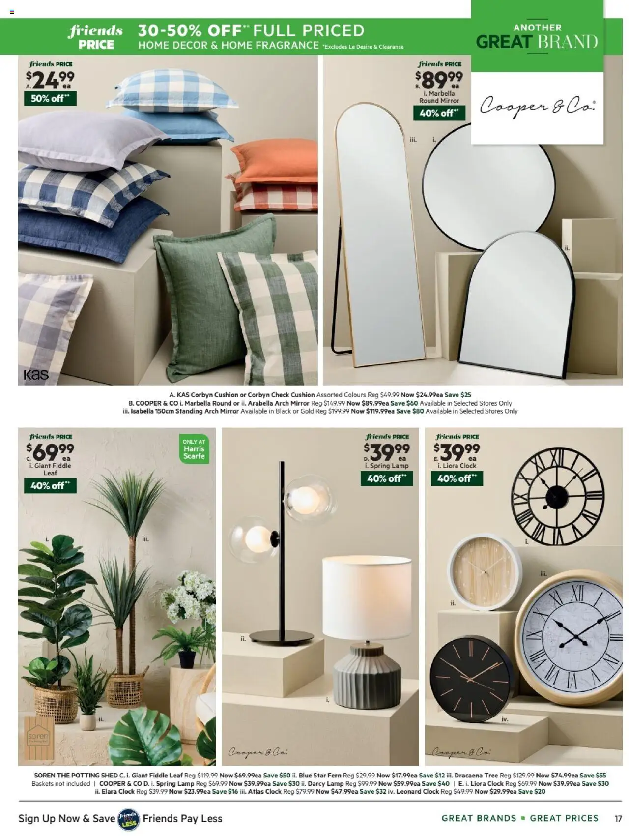 Harris Scarfe catalogue - valid from 13.10.2025 | Page: 17 | Products: Cushion, Decor, Mirror, Clock