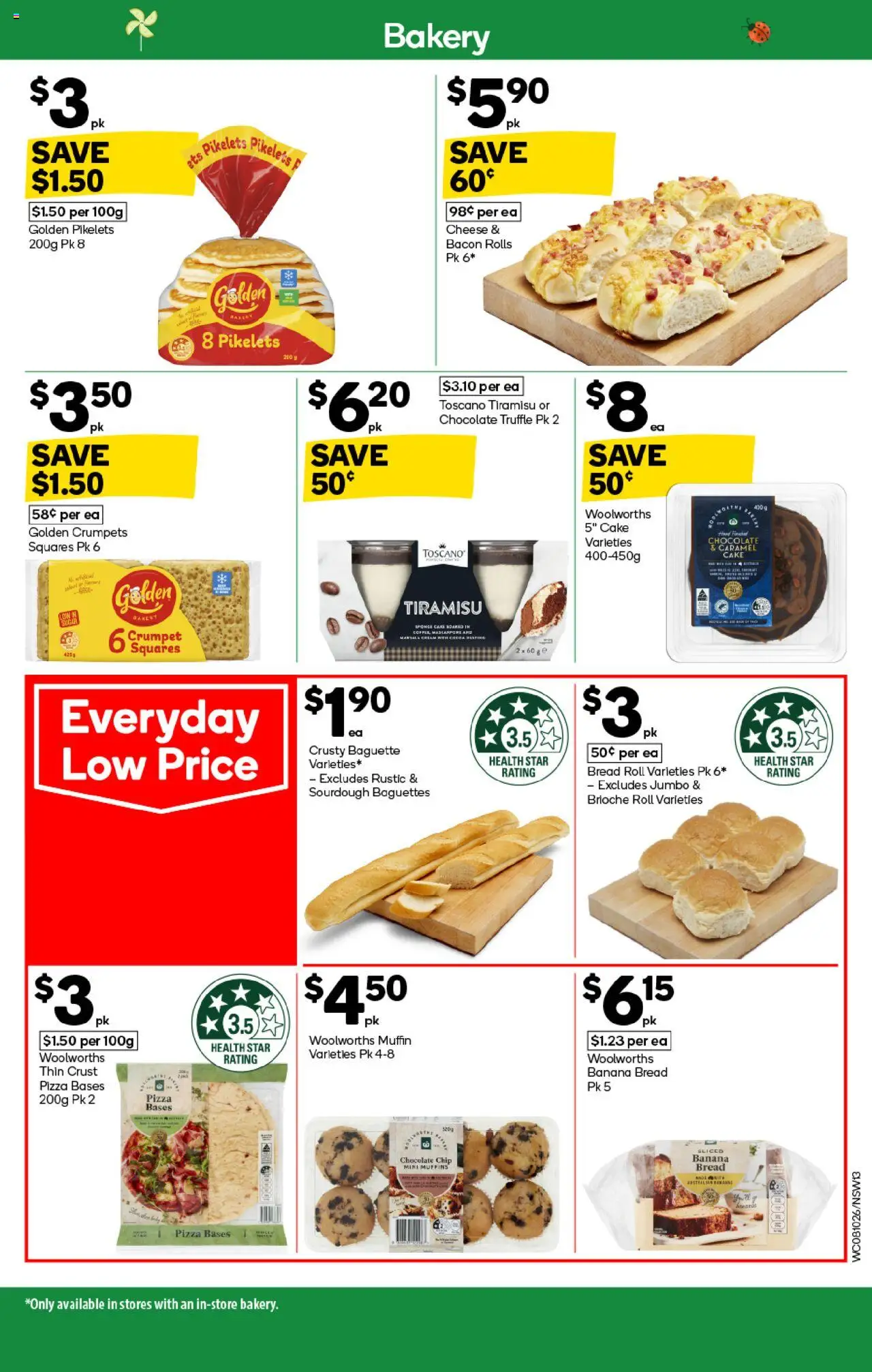 Woolworths catalogue - valid from 08.10.2025 | Page: 13 | Products: Bacon, Bread, Pizza, Muffins