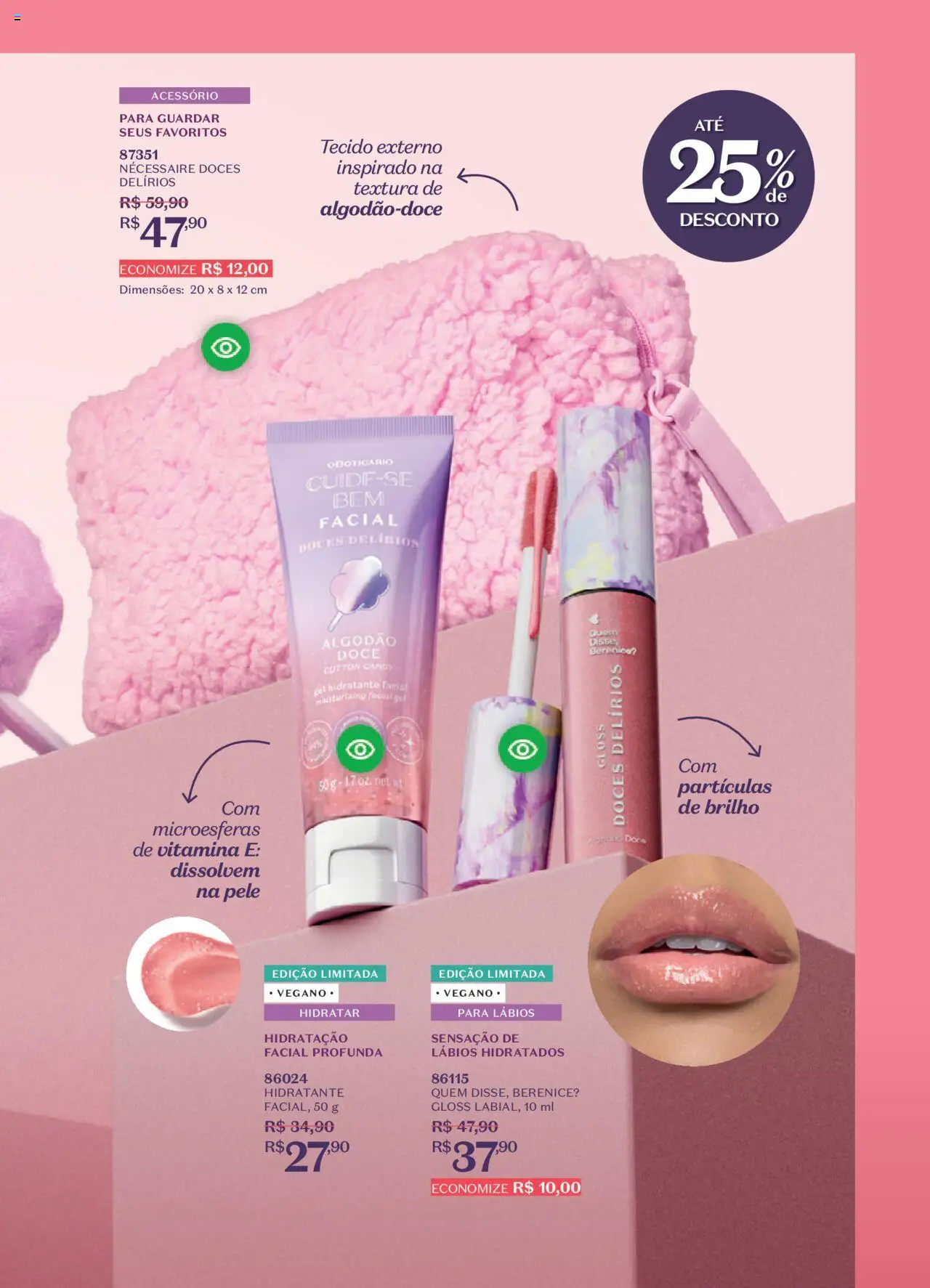 O Boticário Folheto - válido de 01.09.2025 | Página: 71 | Produtos: Necessaire, Tecido, Doces, Algodão