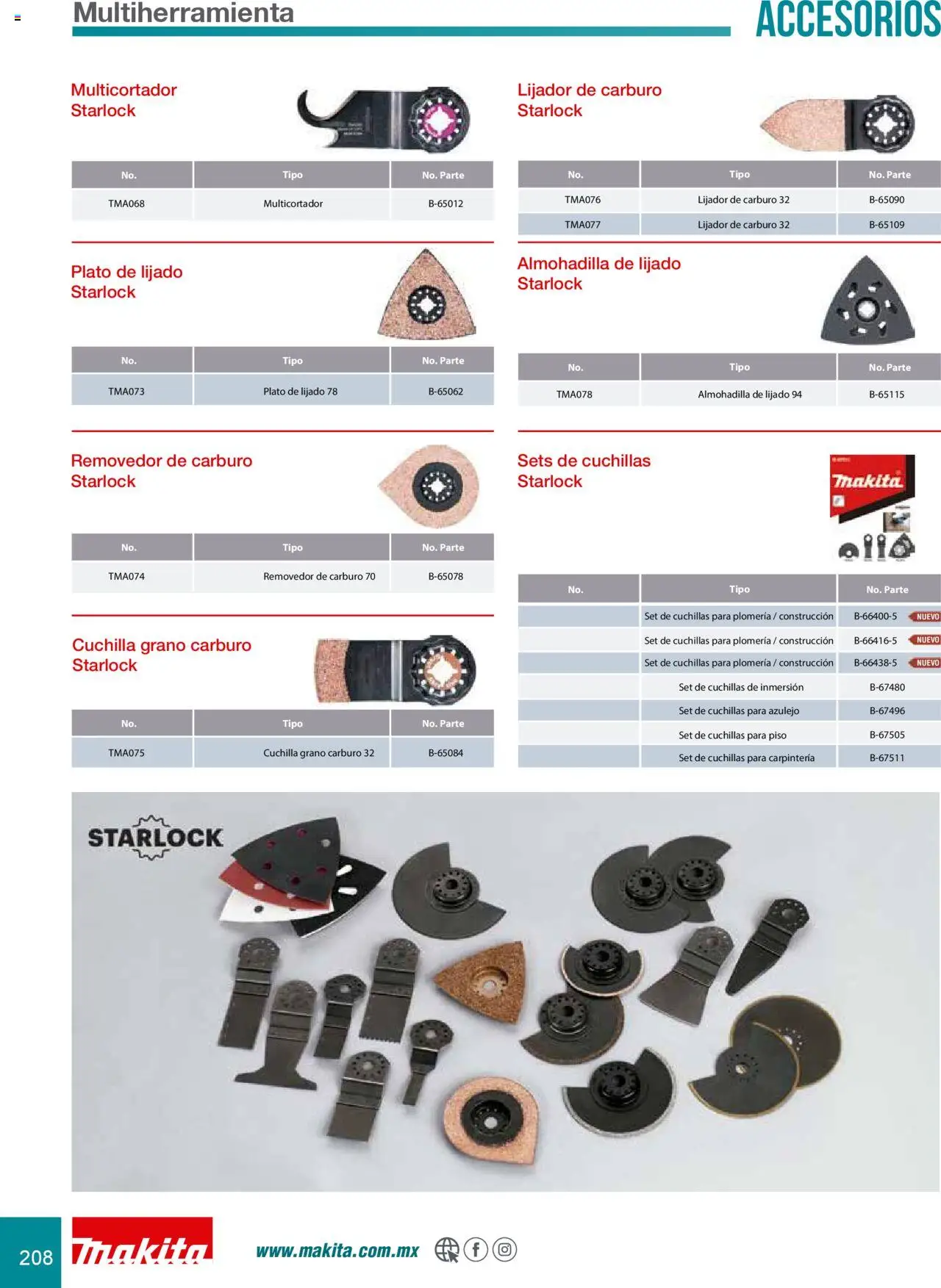 Nuevas ofertas de Makita válidas en toda la República Mexicana desde el 08.07.2024. ¡Encuentra las mejores ofertas en Makita catálogo Accesorios! | Página: 208